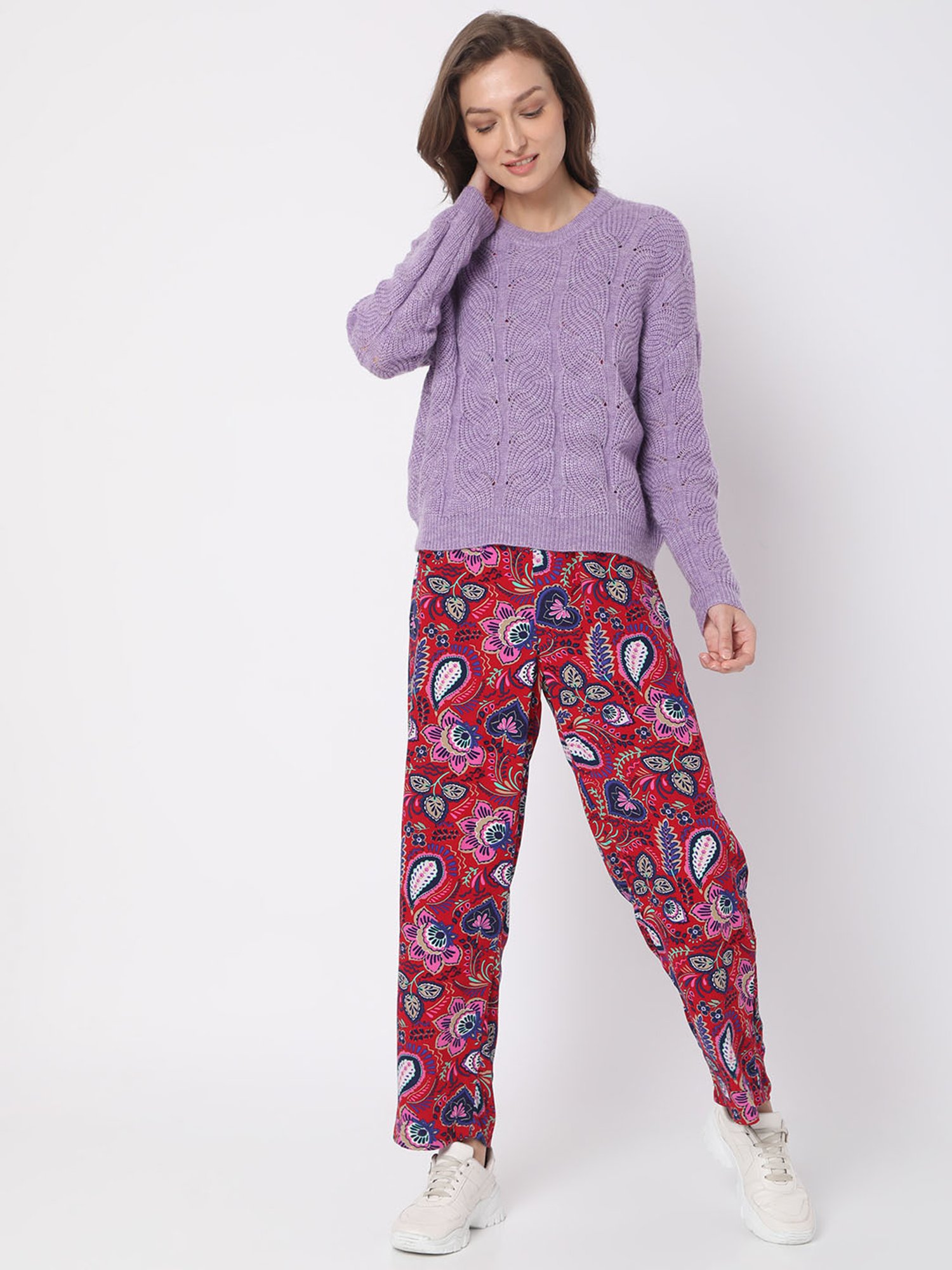 Vero Moda Violet Self Design Sweater