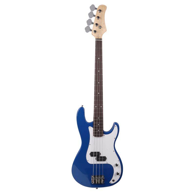 Blue Beginner Band 4 String Burning Fire Electric Bass Guitar