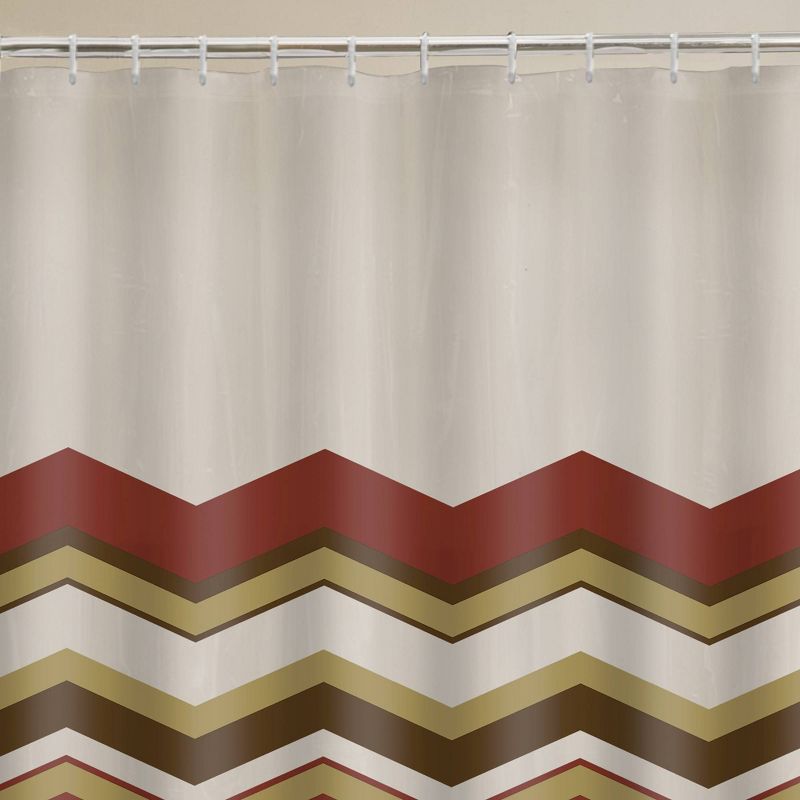 13pc Chevron PEVA Shower Curtain and Rings Set - Zenna Home