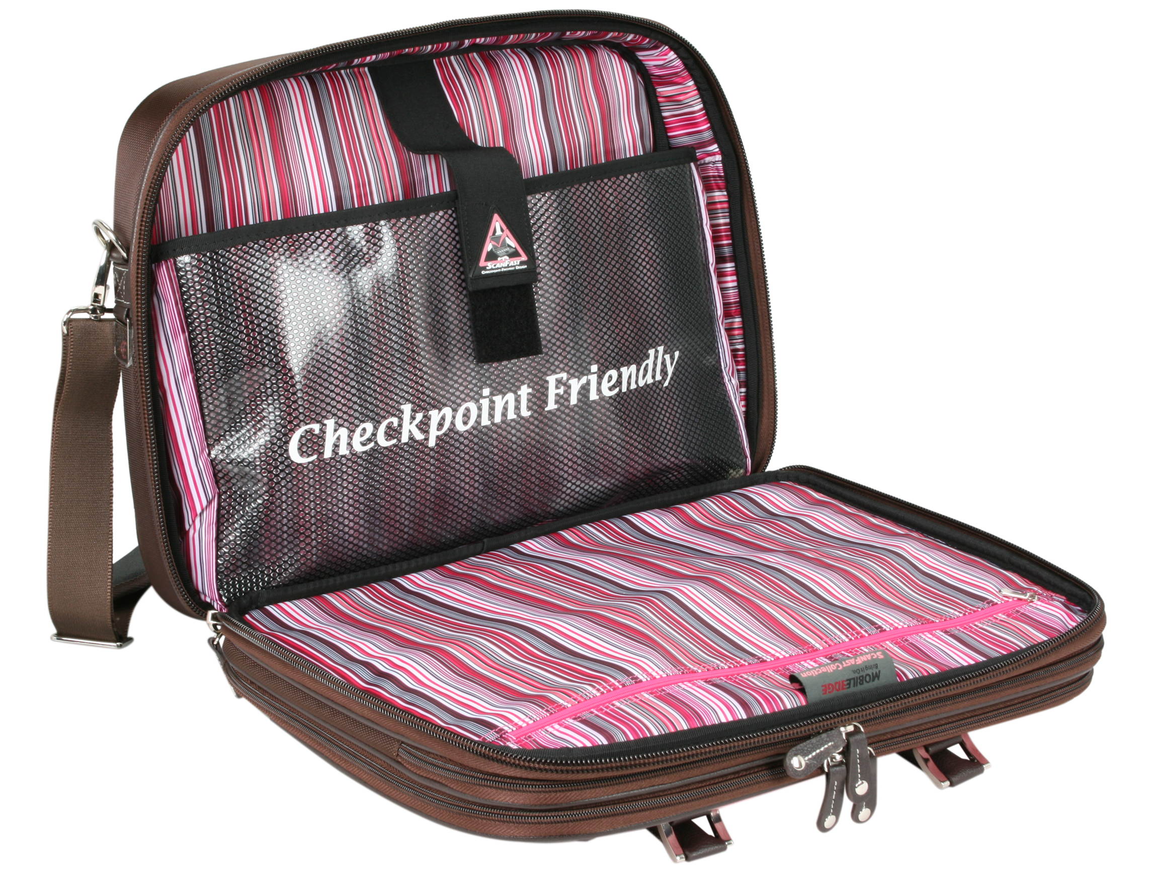 Mobile Edge Pink ScanFast Checkpoint Friendly Element Briefcase - 16" PC/17" Mac Model MESFEBX