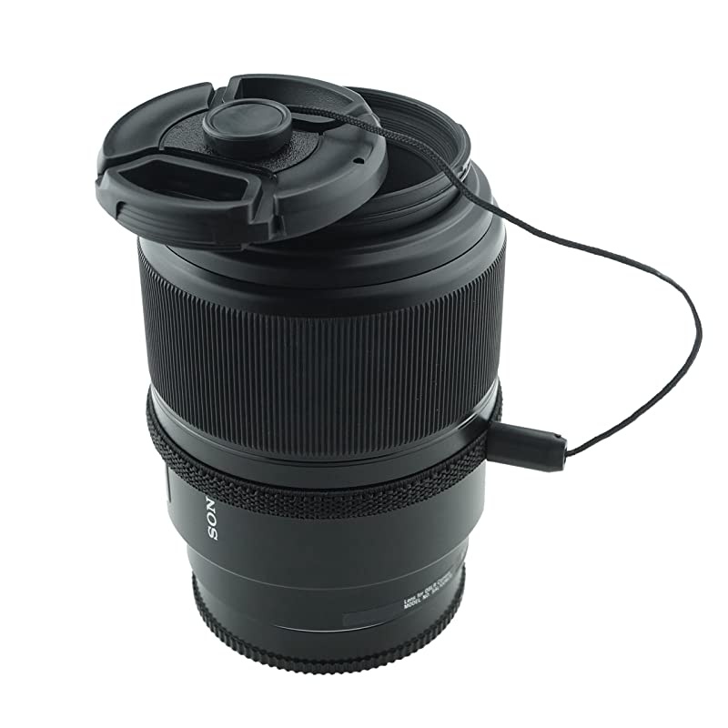 Lens Cap Bundle - 4 Snap-on Lens Caps for DSLR Cameras - 4 Lens Cap Keepers - Microfiber Cleaning Cloth Included - Compatible Nikon, Canon, Sony Cameras ()