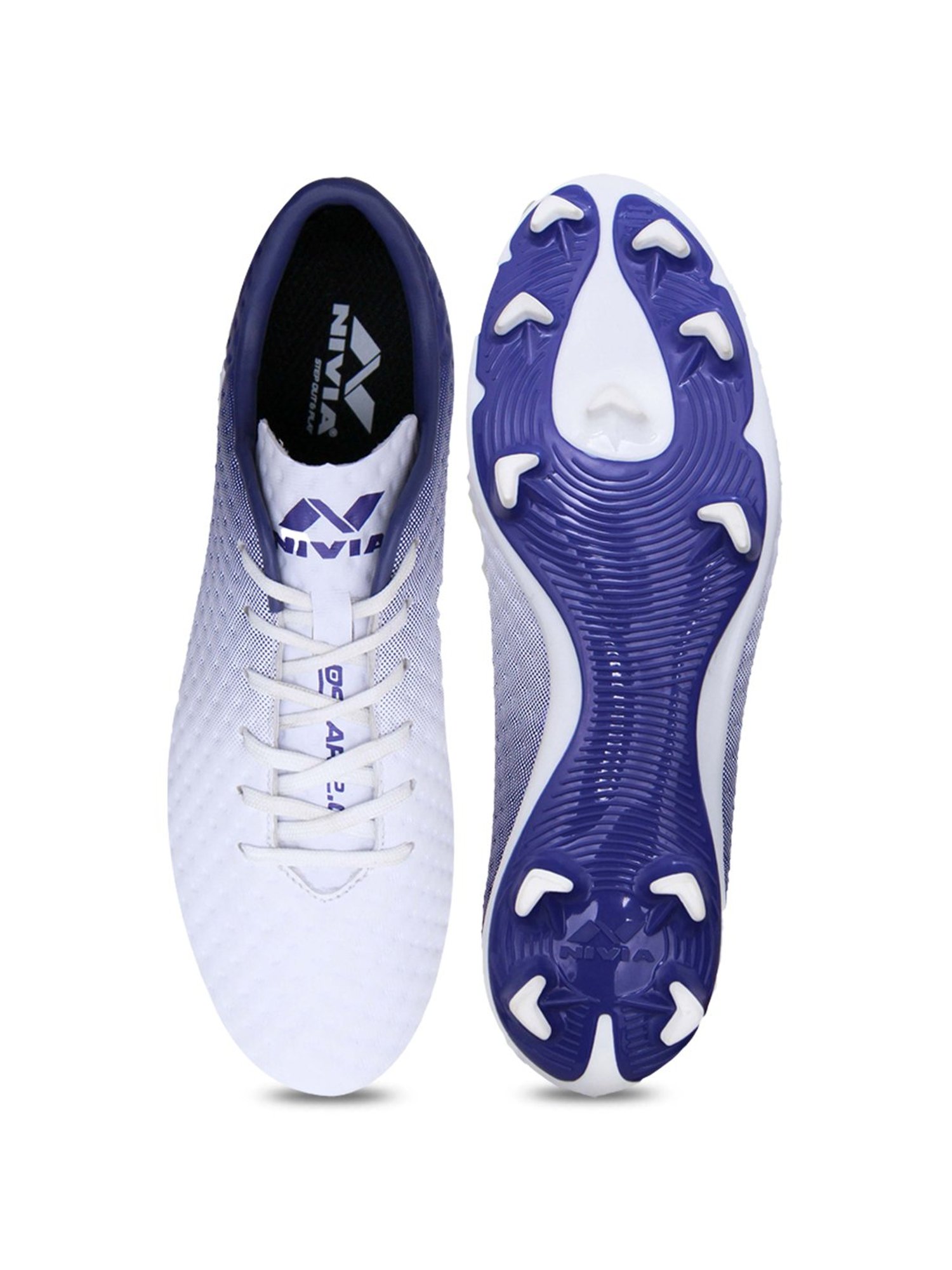 Nivia Oslar 2.0 Studds White & Purple Football Shoes
