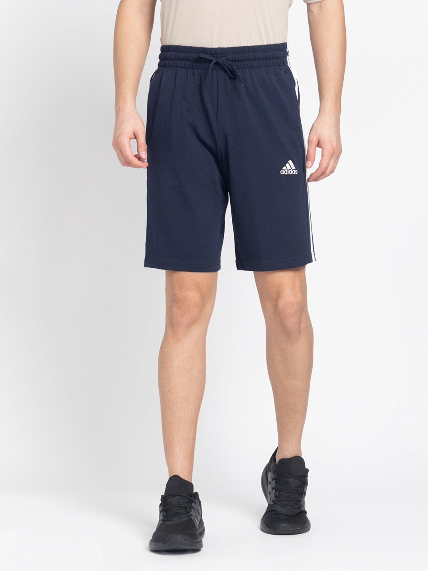 adidas Navy Striped M 3S Sj 10 Sho Sports Short