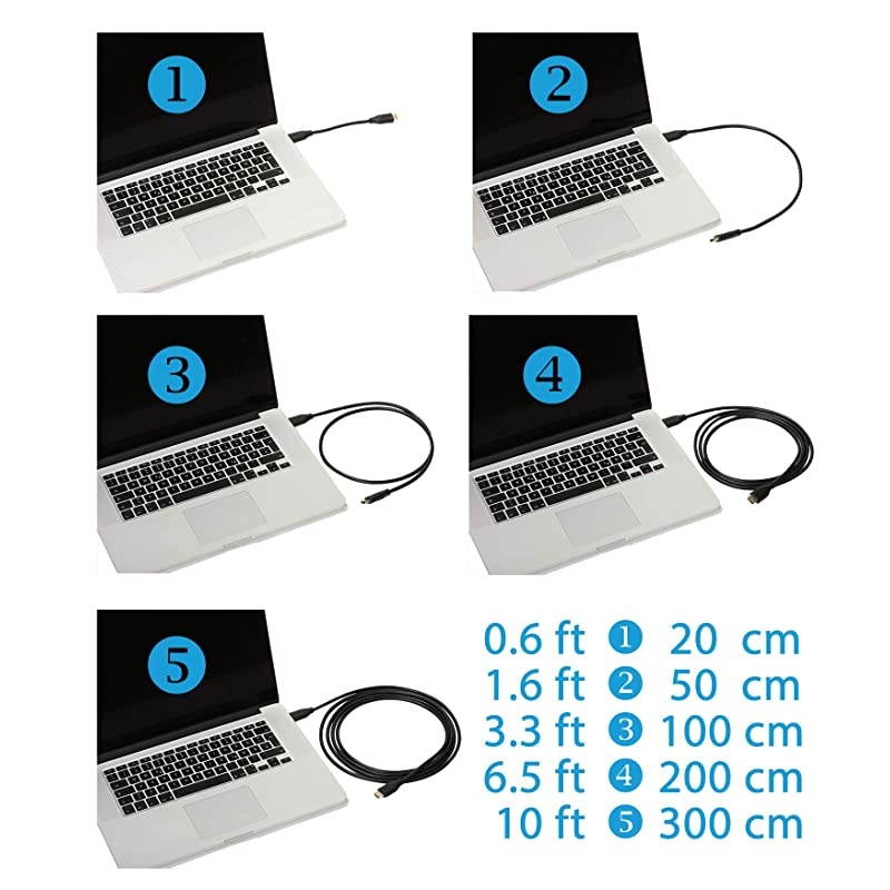 HDMI Cable | 10 ft | 4k | Full HD | ARC | high Speed | Ultra HD | ethernet | for TV PS4 Xbox | 30 AWG | Black