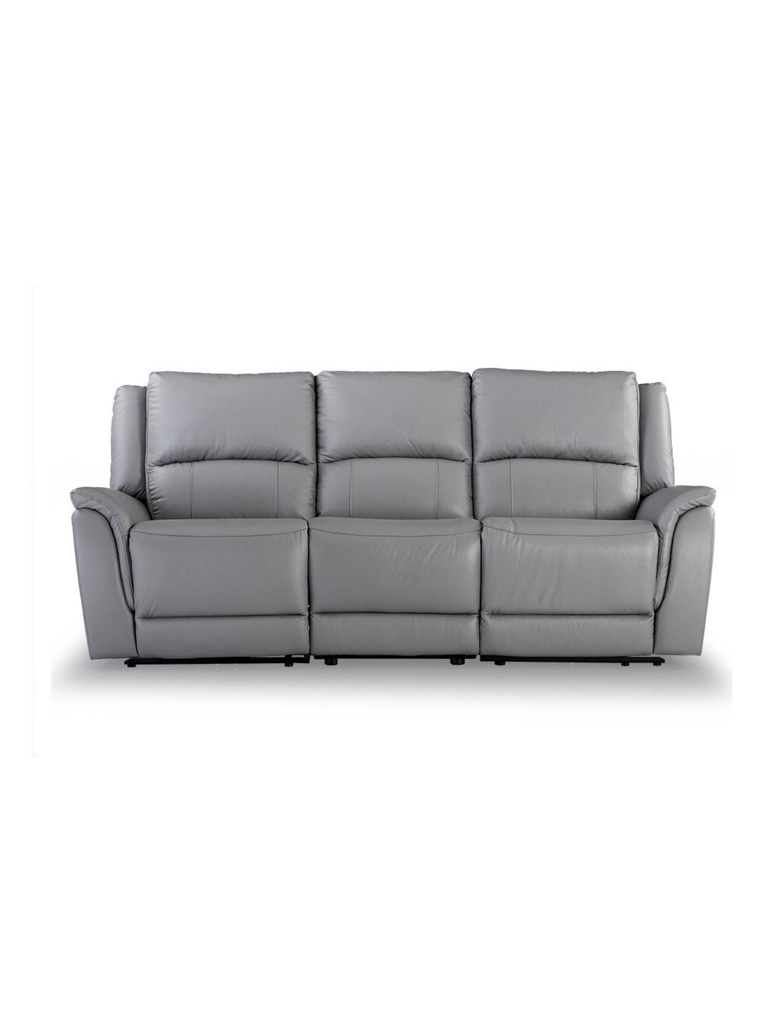 Durian Meredith Grey Leather 3 Seater Reclining Sofas