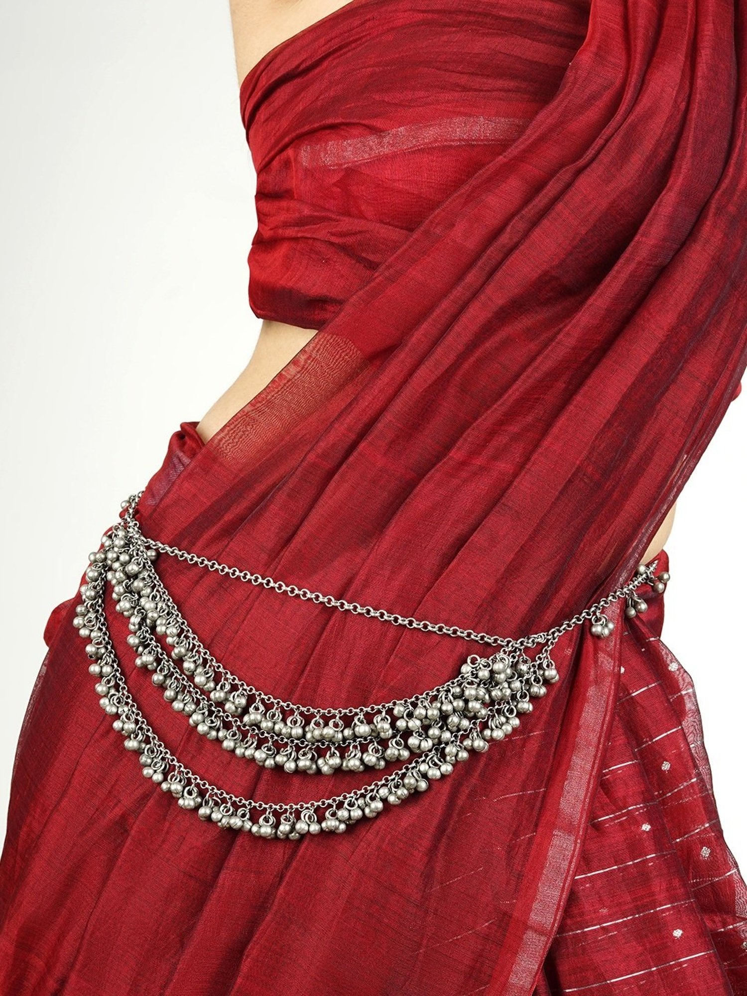 Teejh Ambala Ghungroo Silver Waistband for Women