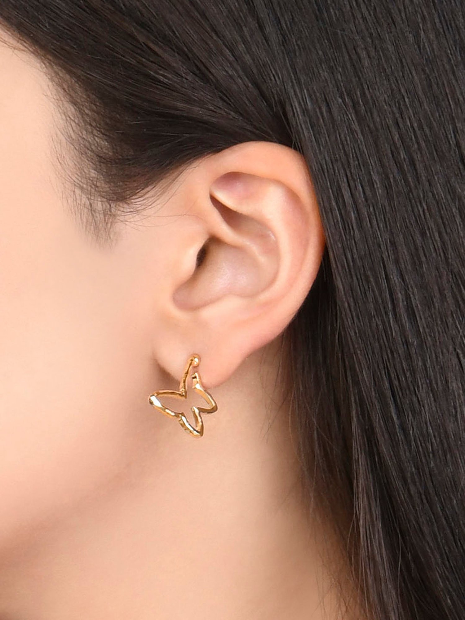 ToniQ Stylish Gold-Plated Butterfly Stud Earing For Women