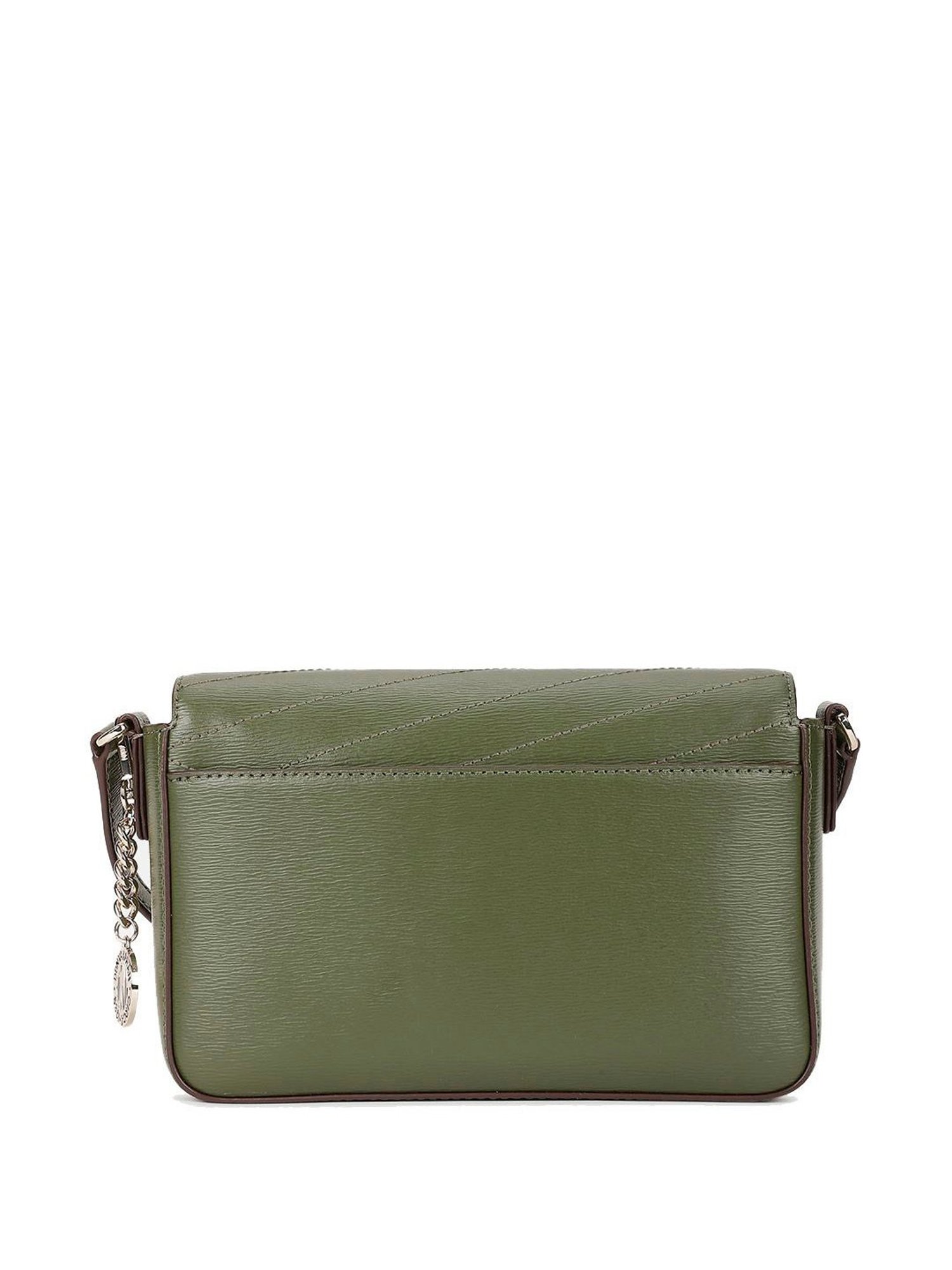 Dkny Green Leather Textured Sling Handbag