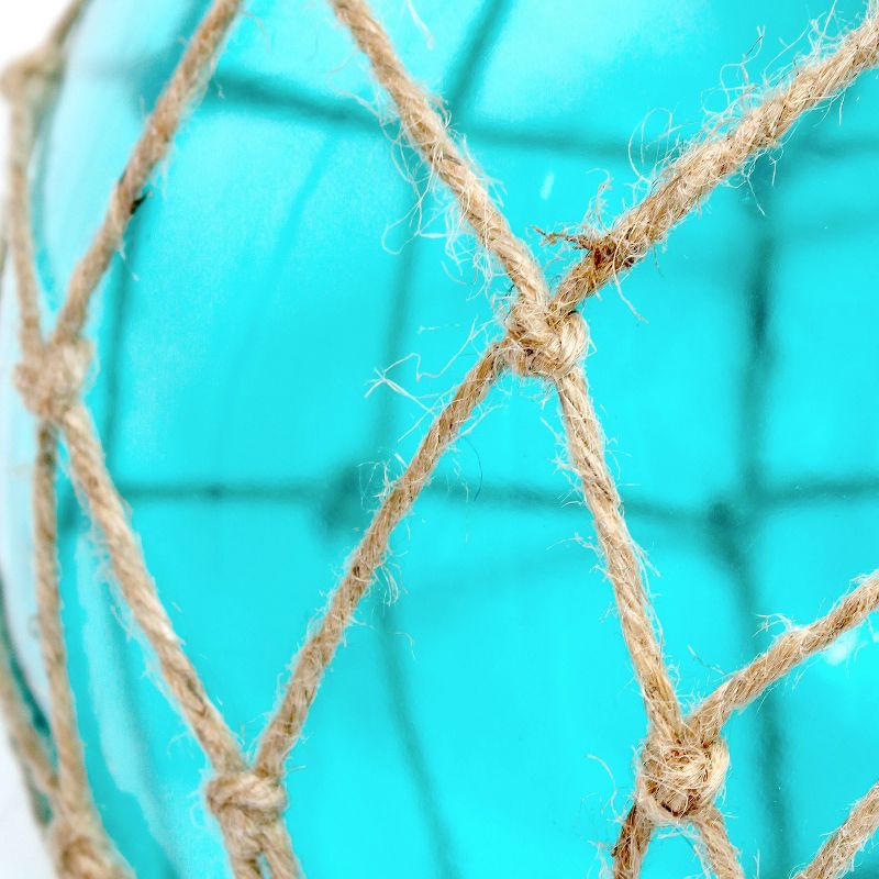 Buoy Rope Nautical Netted Coastal Sea Glass Table Lamp Aqua - Elegant Designs