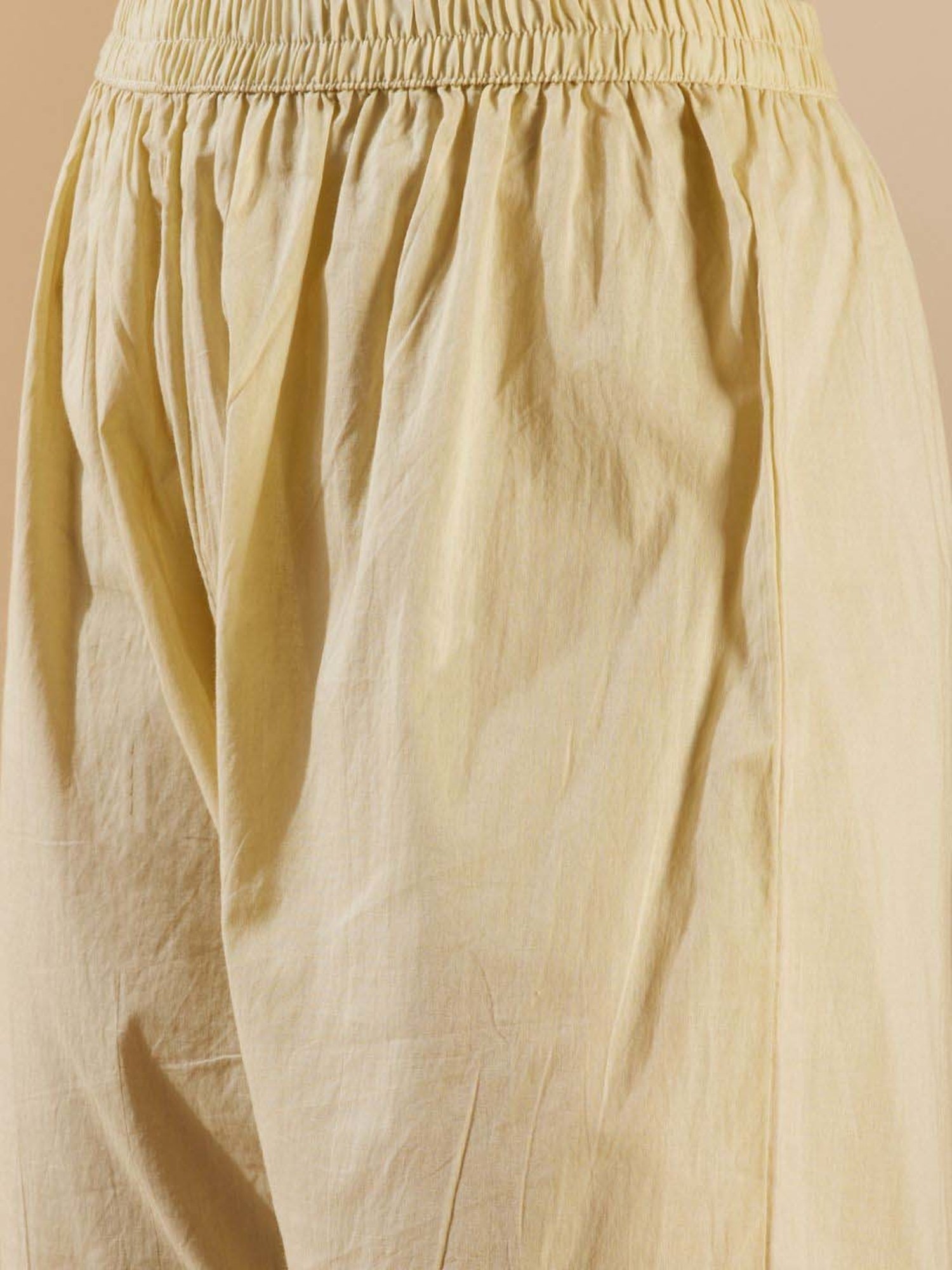 Fashor Cream Embroidered Kurta & Pant Set With Dupatta