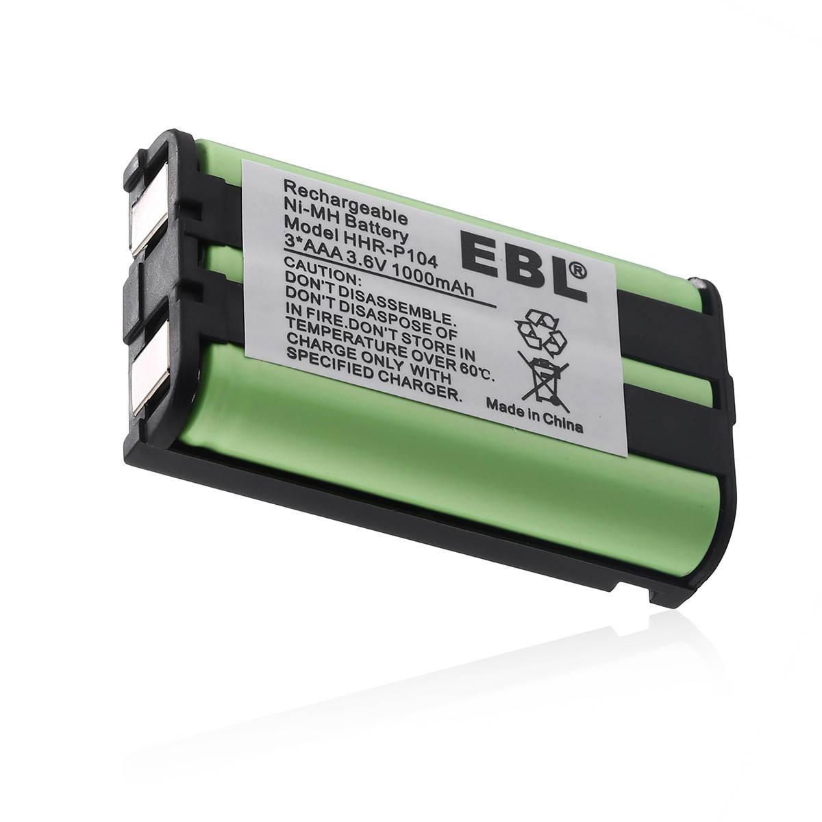EBL 10 Pack HHR-P104 Batteries 1000mAh 3.6V Cordless Home Phone Replacement Battery for HHR-P104 P104A KX-TG2314 KX-TG2388B