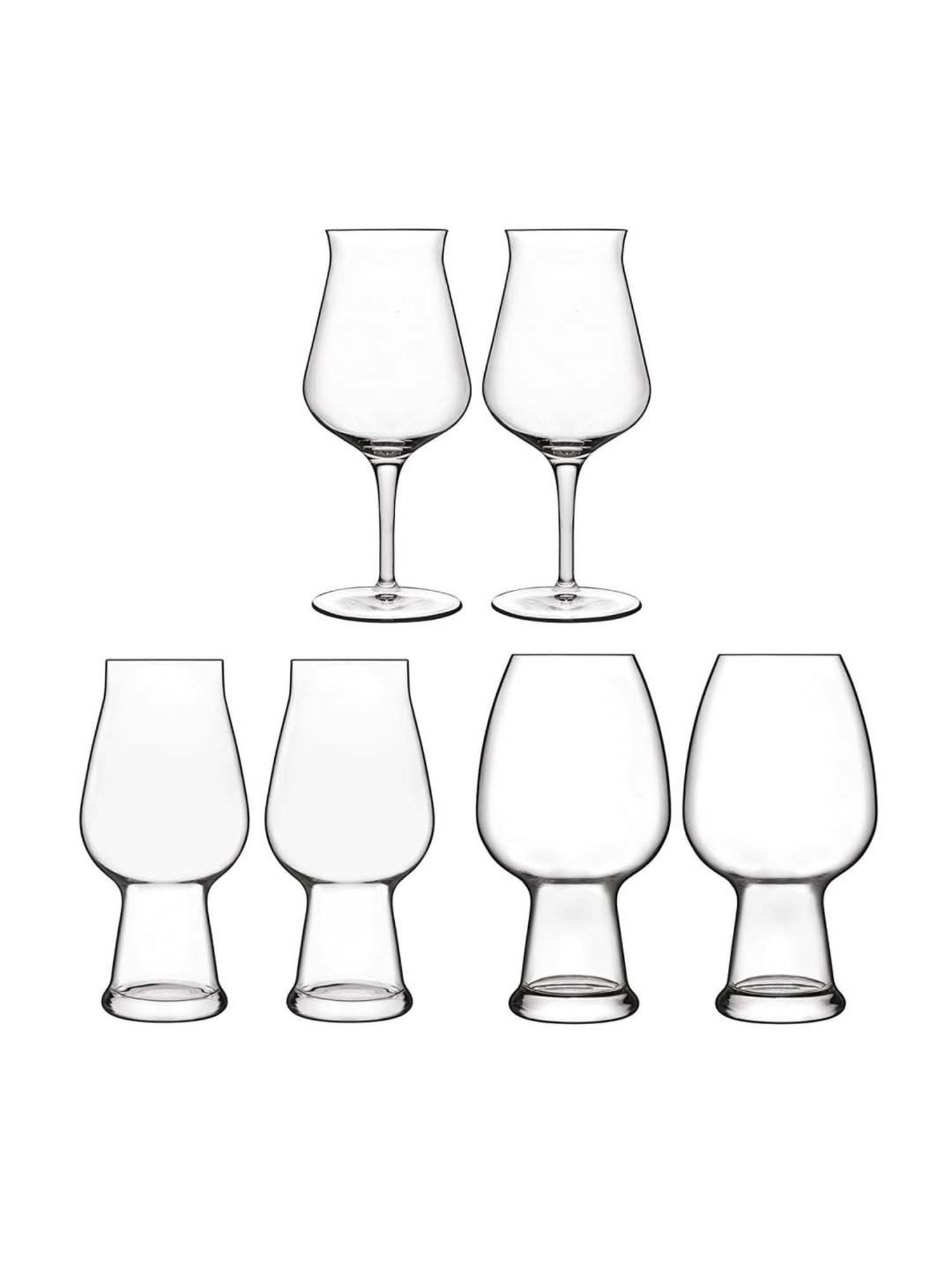 LUIGI BORMIOLI Birrateque Transparent Beer Glasses - Set of 6