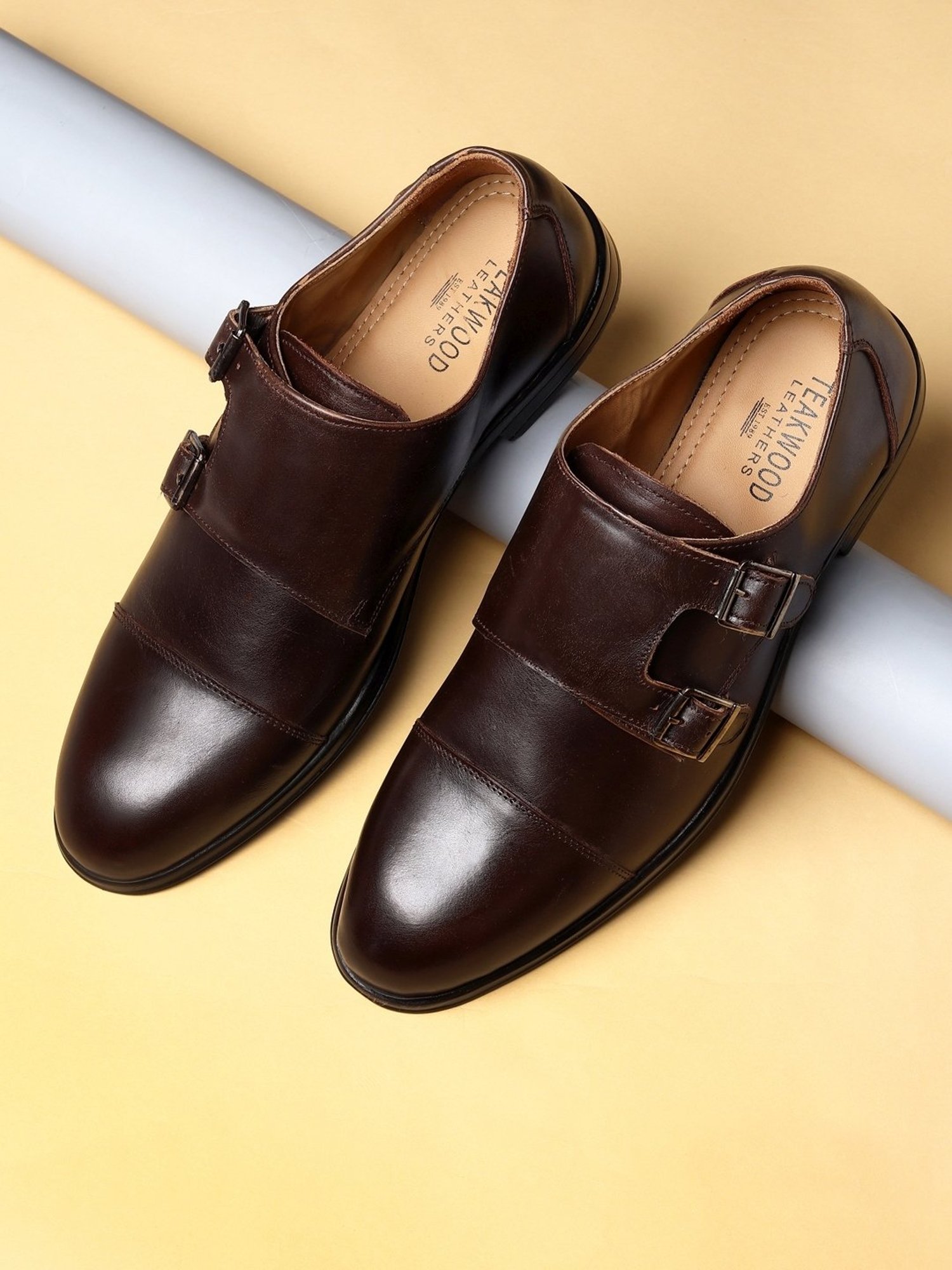 Teakwood Leathers Men's Brown Monk Shoes