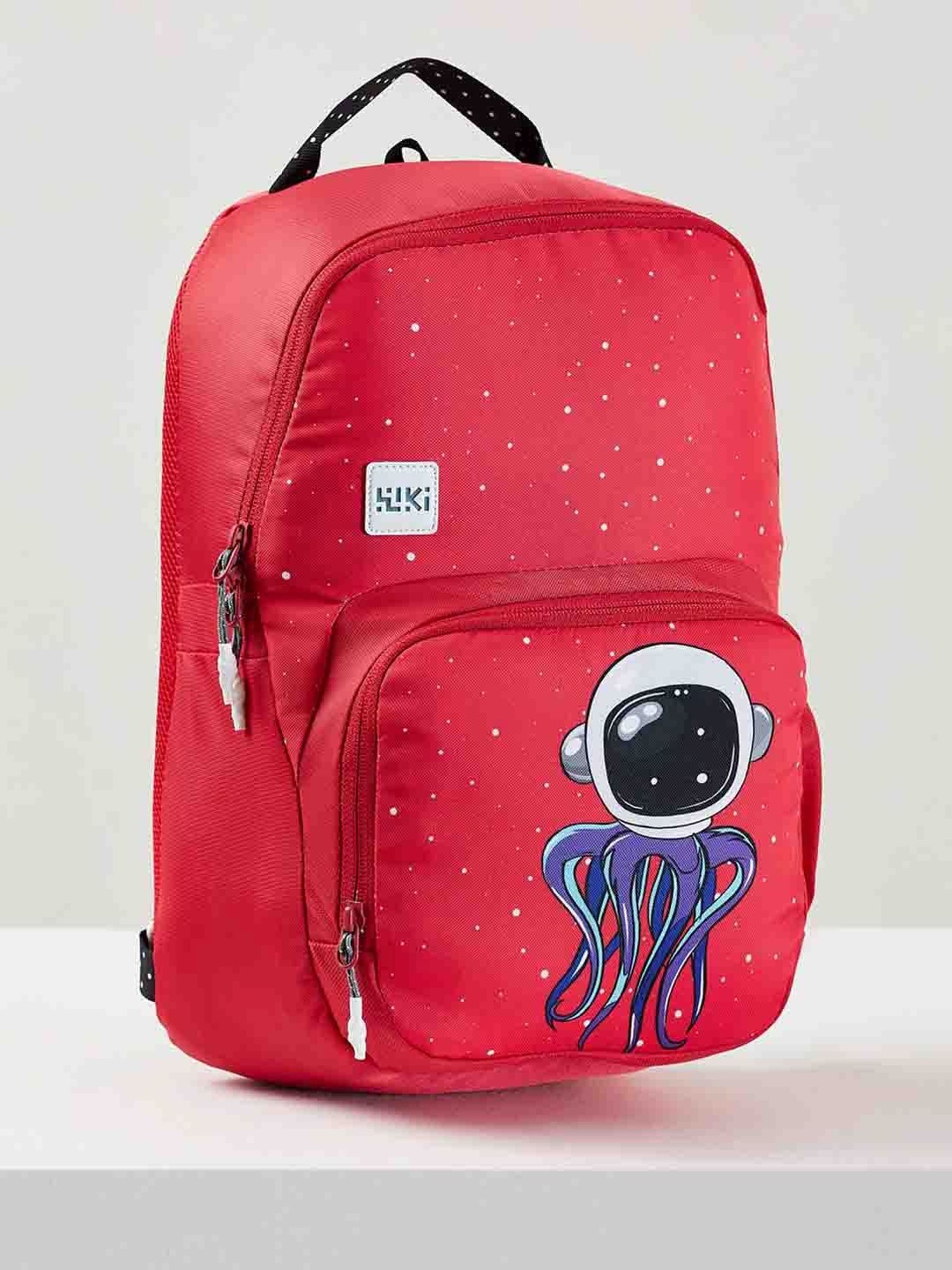 Wiki Back to School Champ 1 Red Polyester Printed Backpack - 11 Ltrs