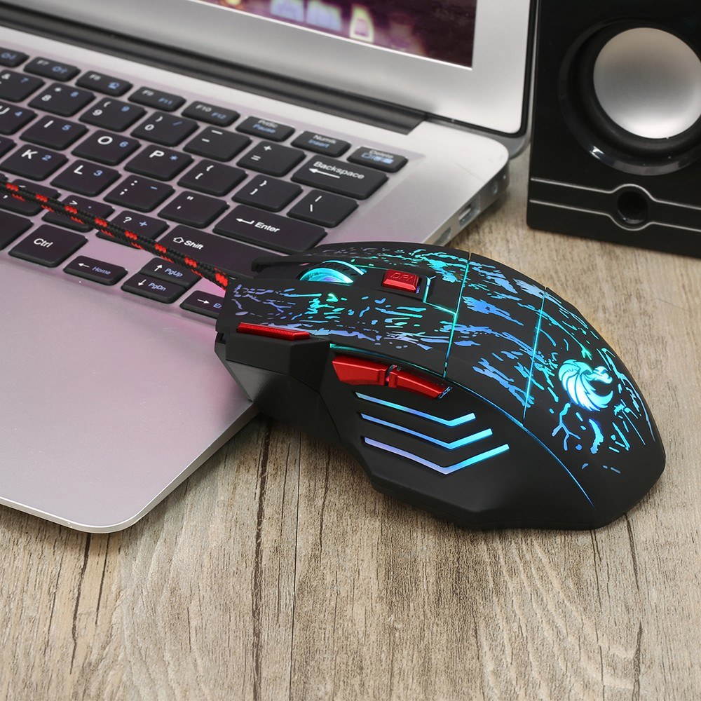 HXSJ H300 USB Wired Gaming Mouse Ergonomic Mice with Breathing Light 5500DPI 7 Buttons for PC Laptop