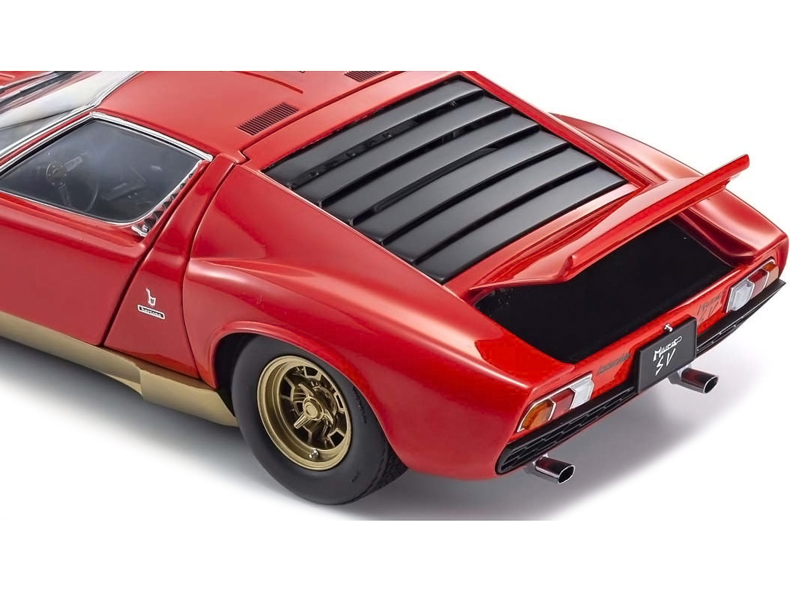 Lamborghini Miura P400SV Red and Gold 1/18 Diecast Model Car by Kyosho