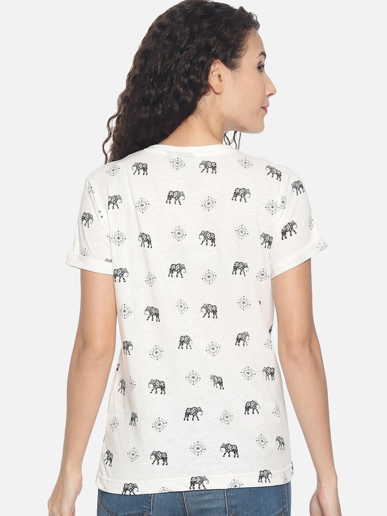 Kryptic Off White Printed T-Shirt