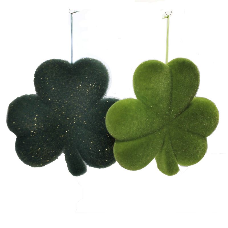 Saint Patricks 10.0" Set Of 3 Hanging Shamrocks Decor Decoration Decorate Green  -  Decorative Figurines