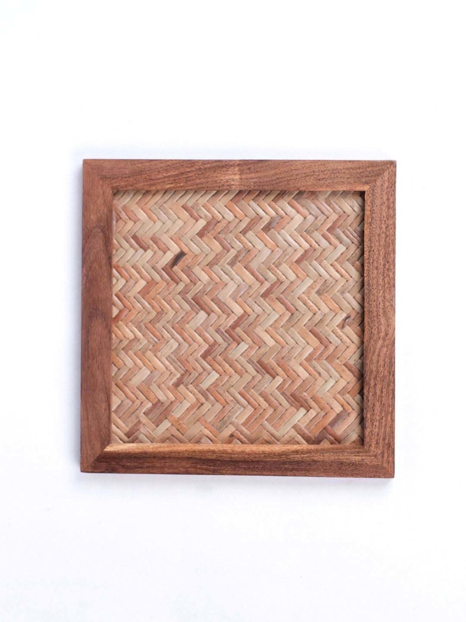 Karo Tapi Printed Multicolor Wood Coasters - Set of 6