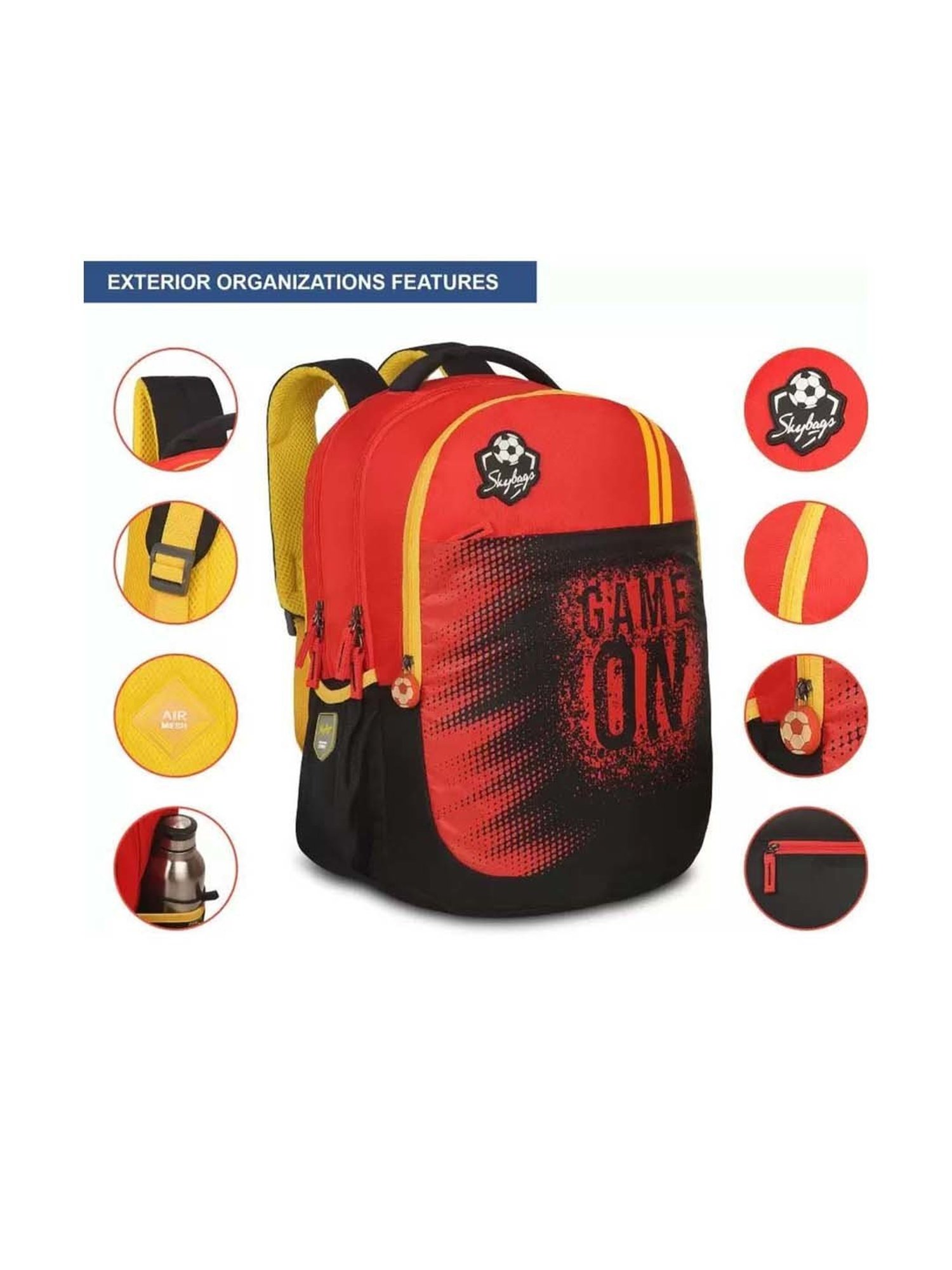Skybags 35 Ltrs Red & Black Medium Backpack