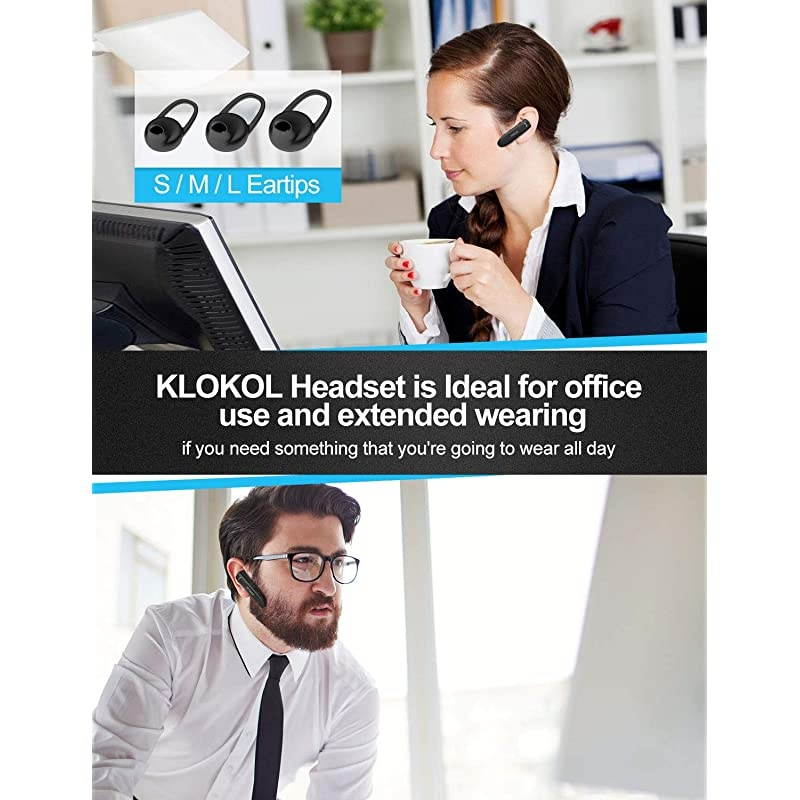 Bluetooth Headset 28Hrs Playtime Wireless Bluetooth Earpiece for Cell Phone Noise Canceling Car Business Earbud Headphone with Mic and Mute Compatible with iPhone Samsung Android