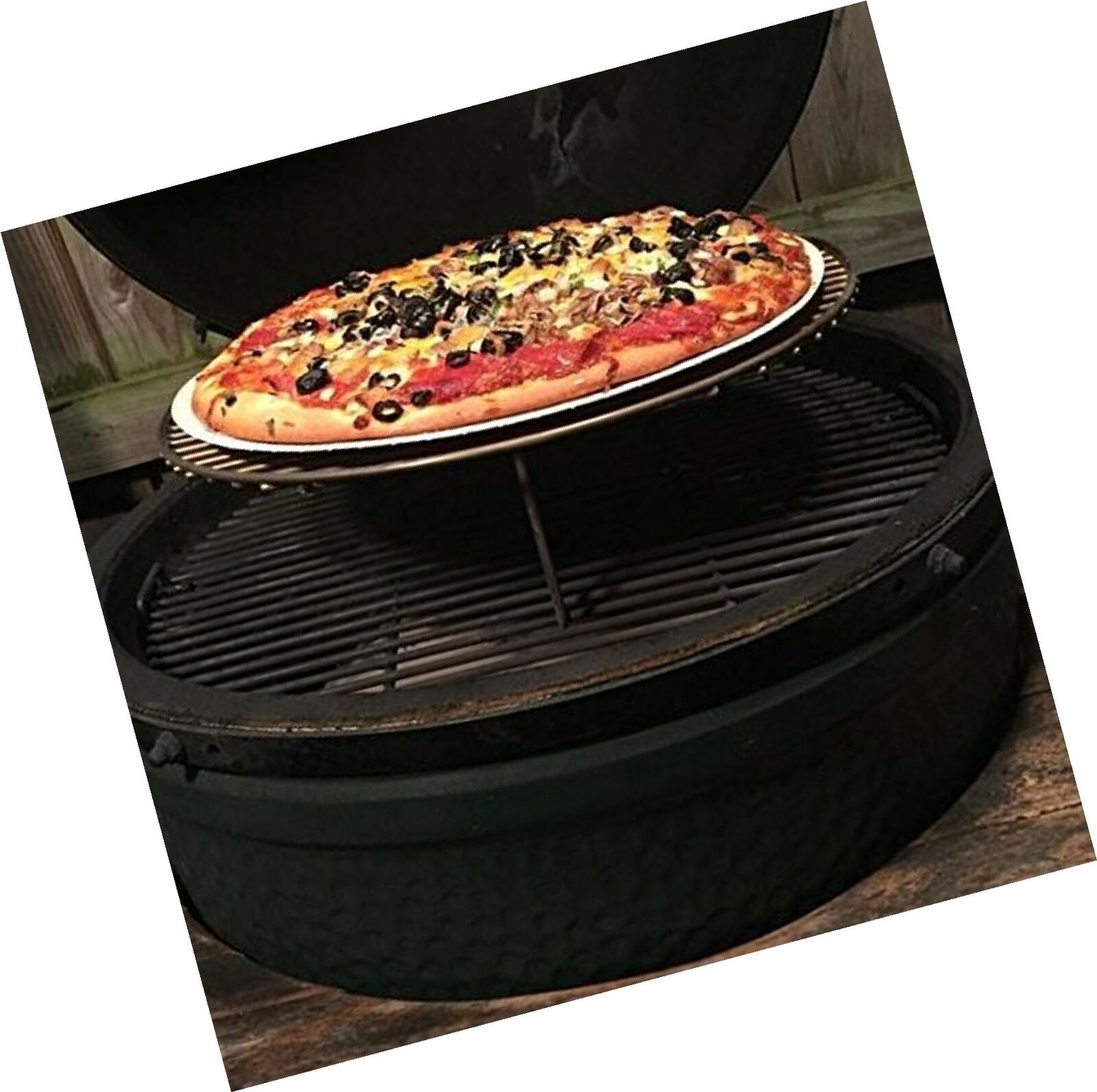 Aura Outdoor Products AOP-GX Stack Rack Grill Extender for Big Green Egg, Kam...