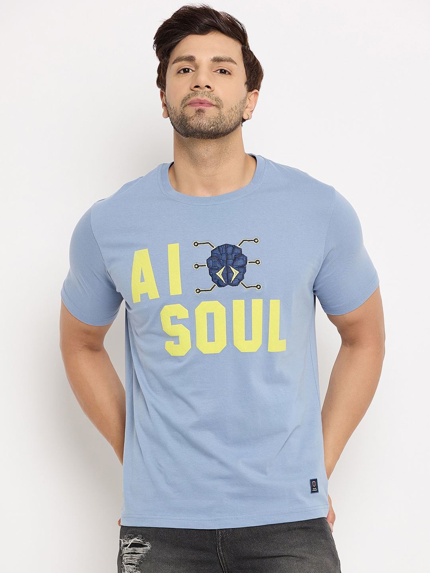 Duke Blue Slim Fit Printed T-Shirt