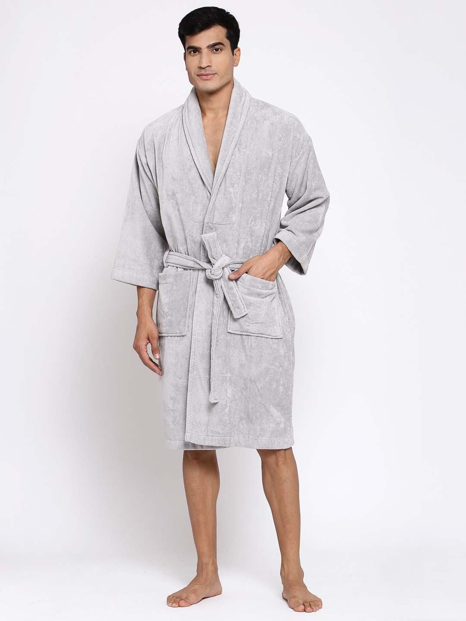 Trident Comfort Living Grey Cotton 380 GSM Bathrobe