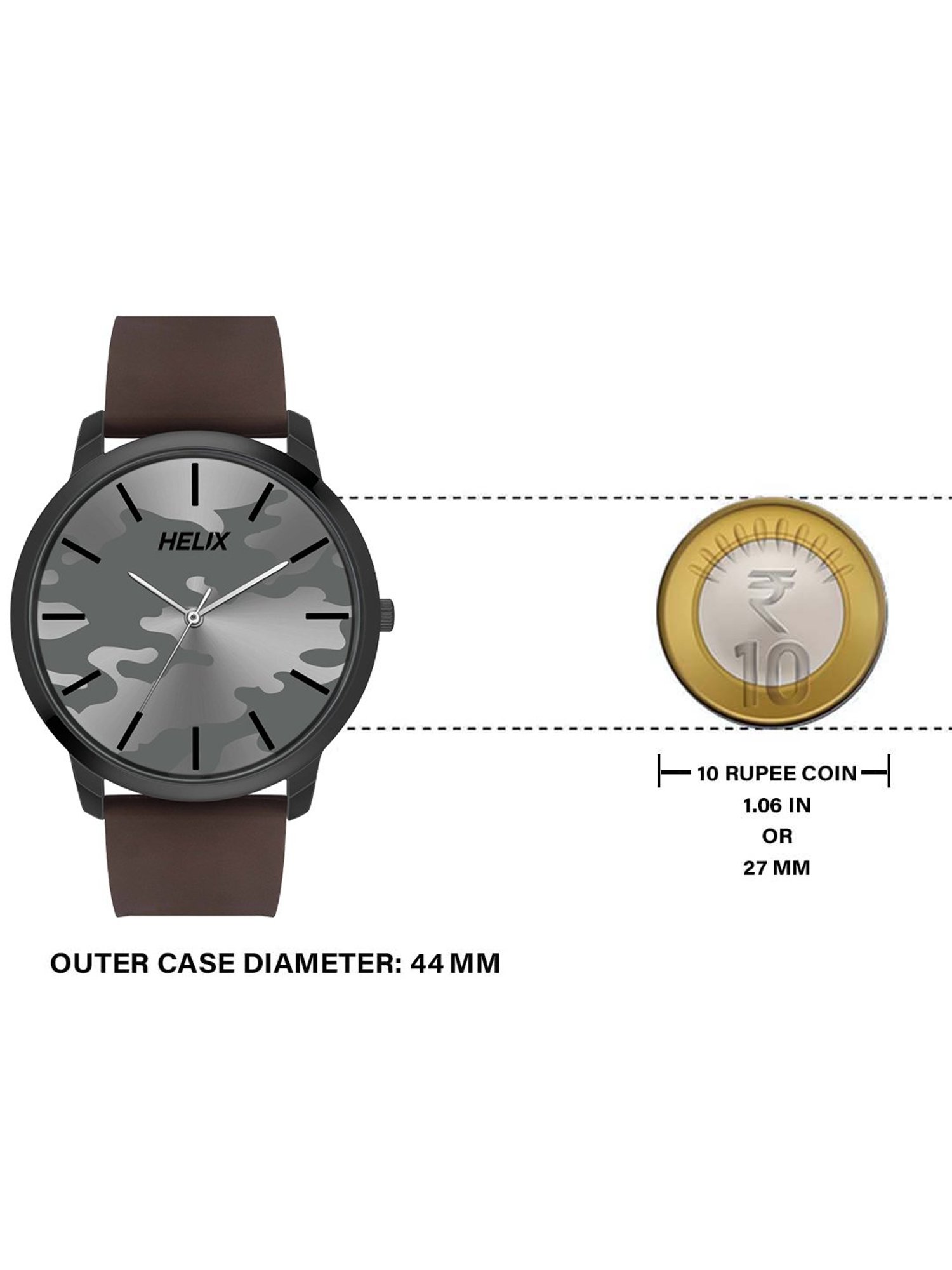 Helix By Timex Grey Round Dial Analog Silicone Men Watch - TW039HG18