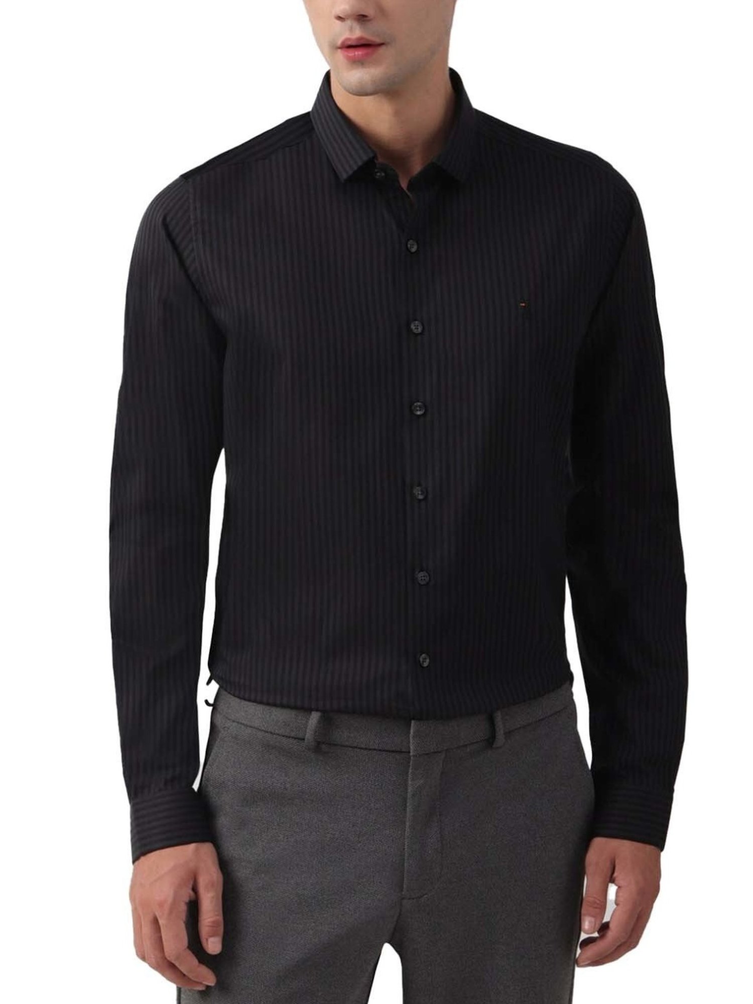 Simon Carter London Black Stripes Slim Fit Shirt