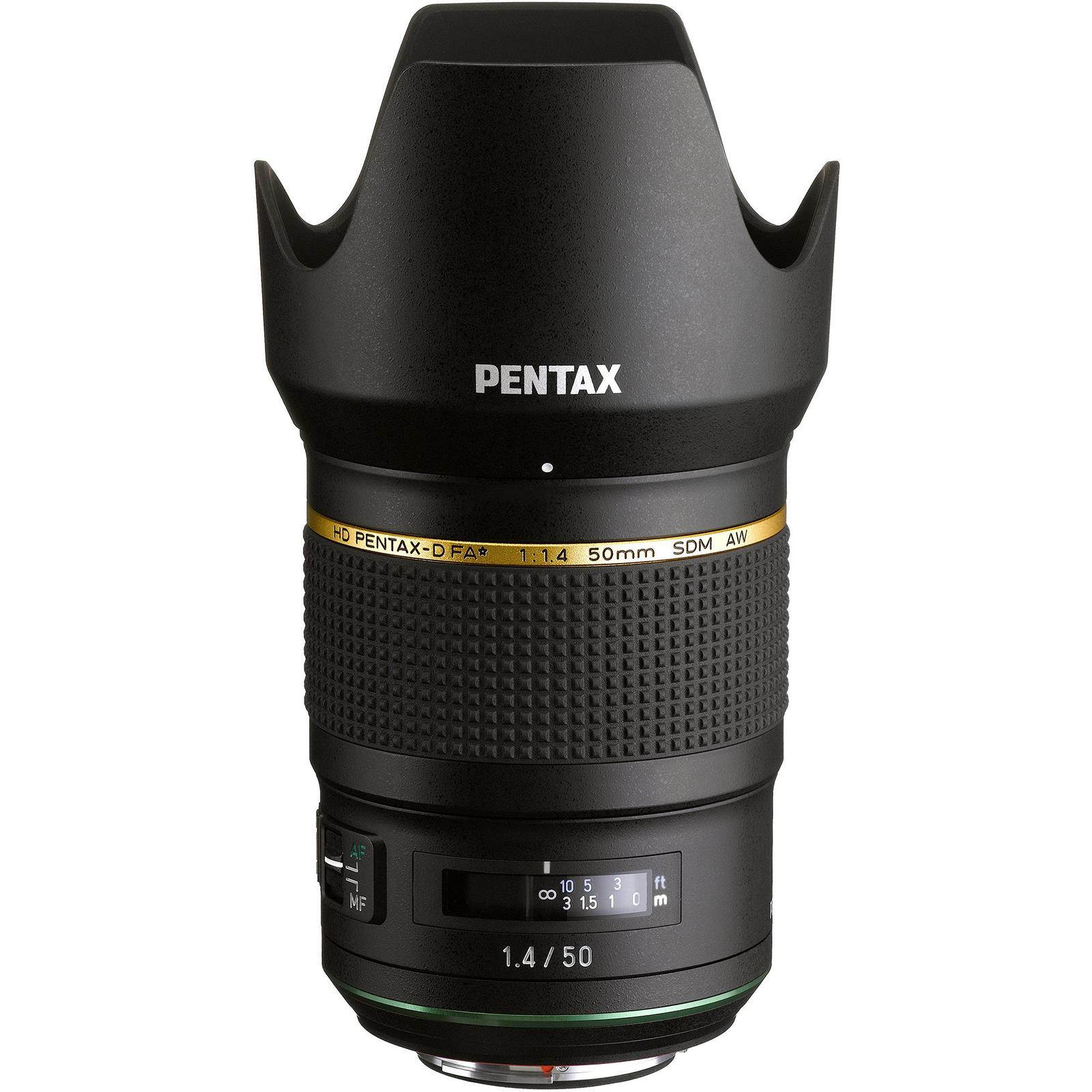 Pentax HD Pentax D FA 50mm 1.4 SDM AW Full Frame, All Weather Camera Lens, Black