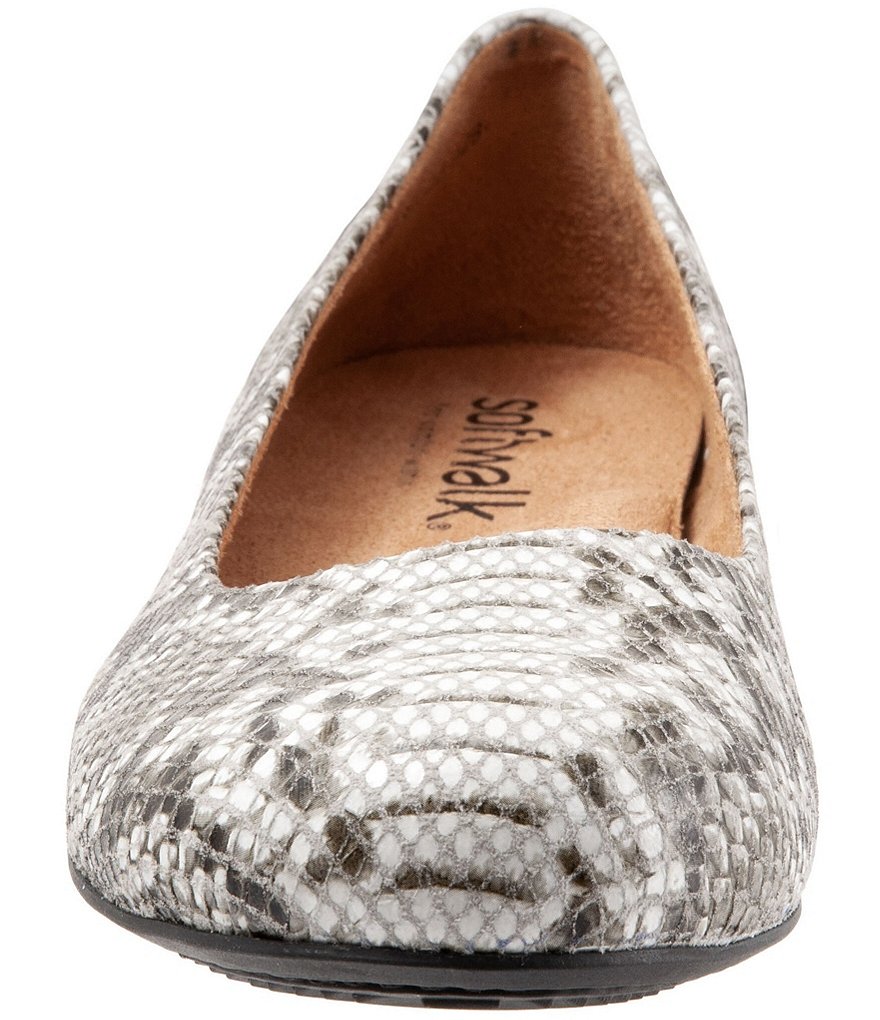 SoftWalk Sonoma Snake Print Leather Ballet Flats