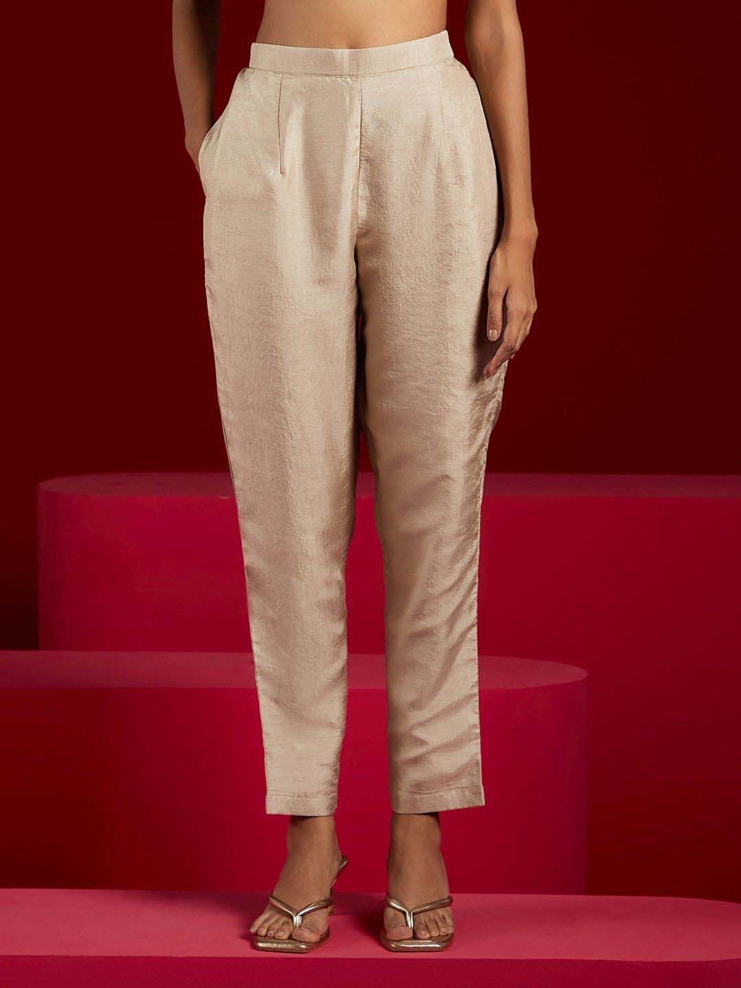 Libas Art Beige Embroidered Kurta Pant Set With Dupatta