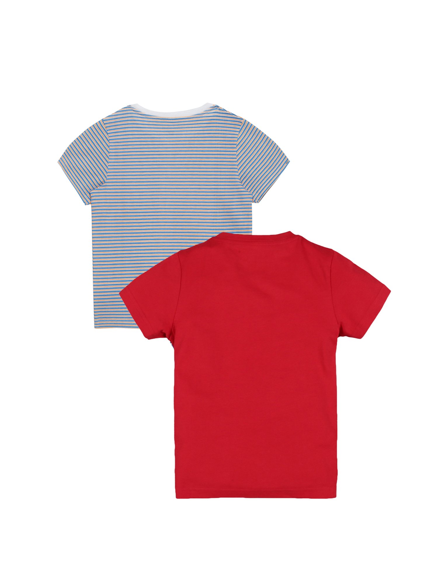 Plum Tree Kids Red & Grey Printed T-Shirt (Pack Of 2)