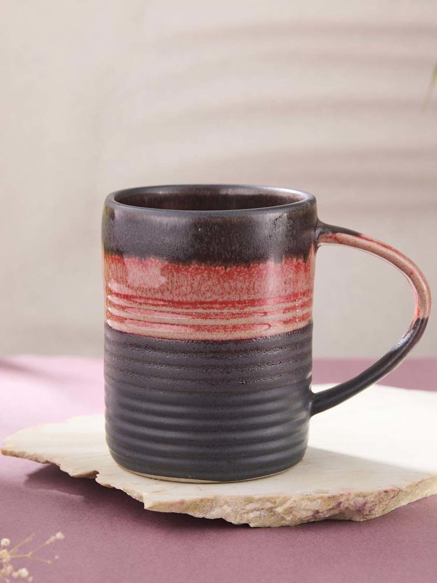 Fabindia Home Black Ceramic Mug (380ml)