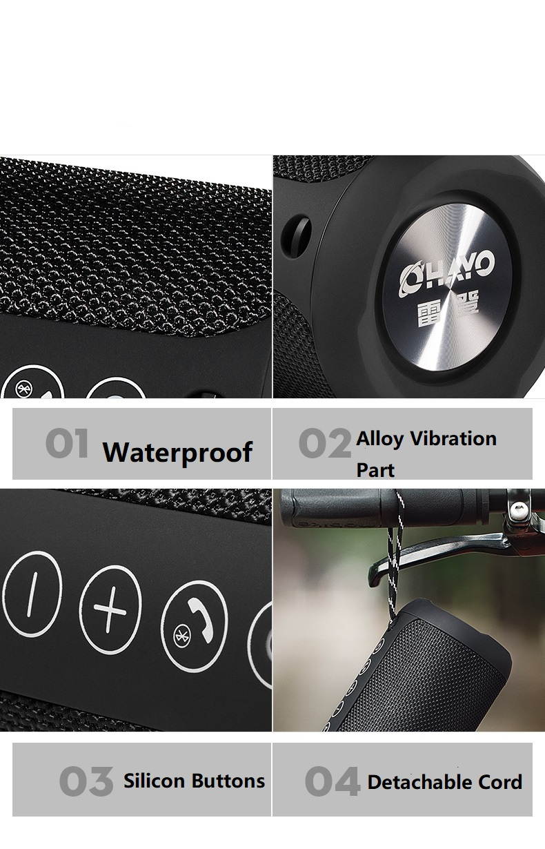 Ohayo X10 IPX 6 Waterproof Outdoor 3D Stereo Sound  Bluetooth 4.2  Portable Low Deep Bass Speaker-Red