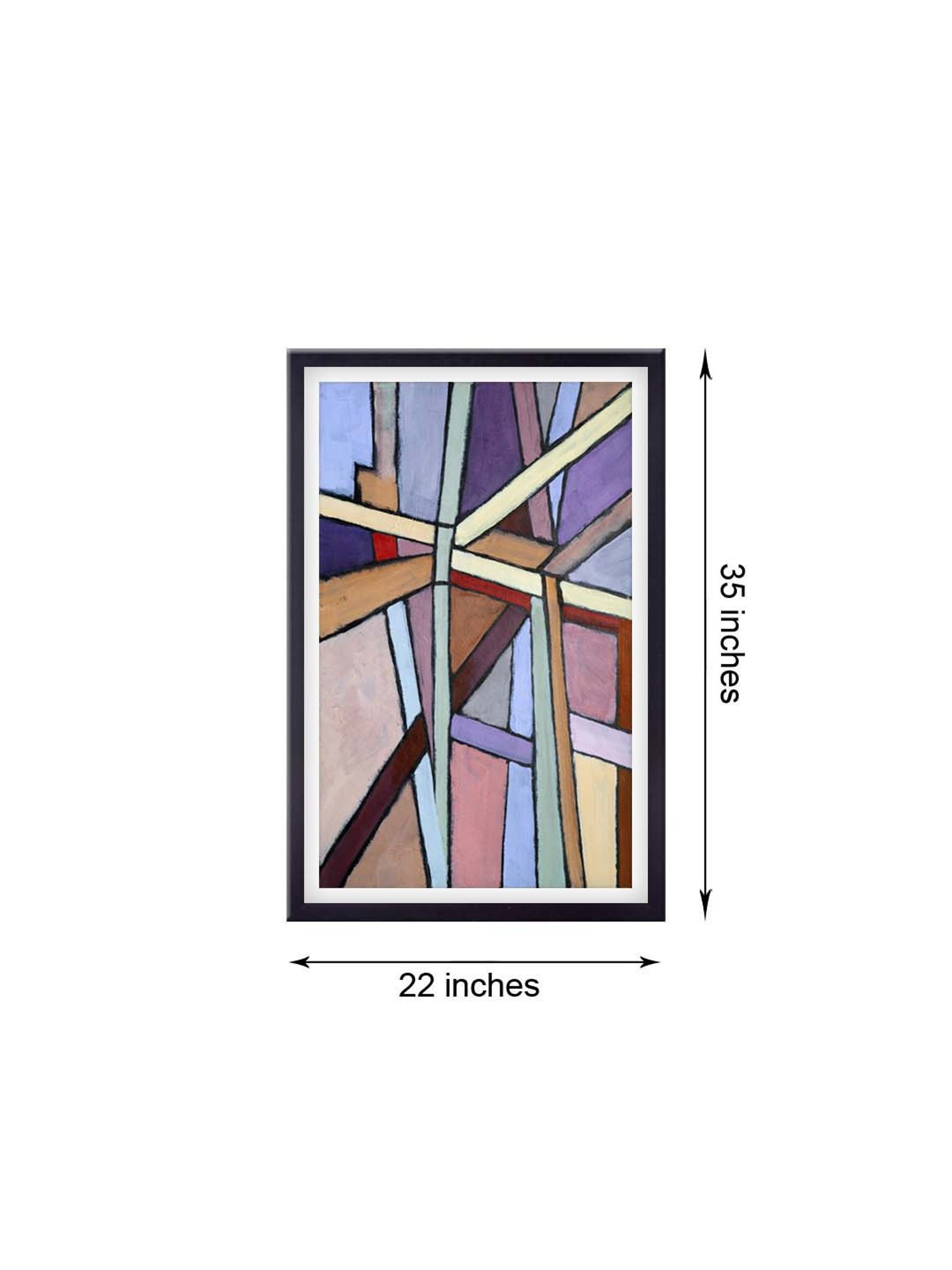 999store Purple & Brown Abstract Printed Canvas Painting