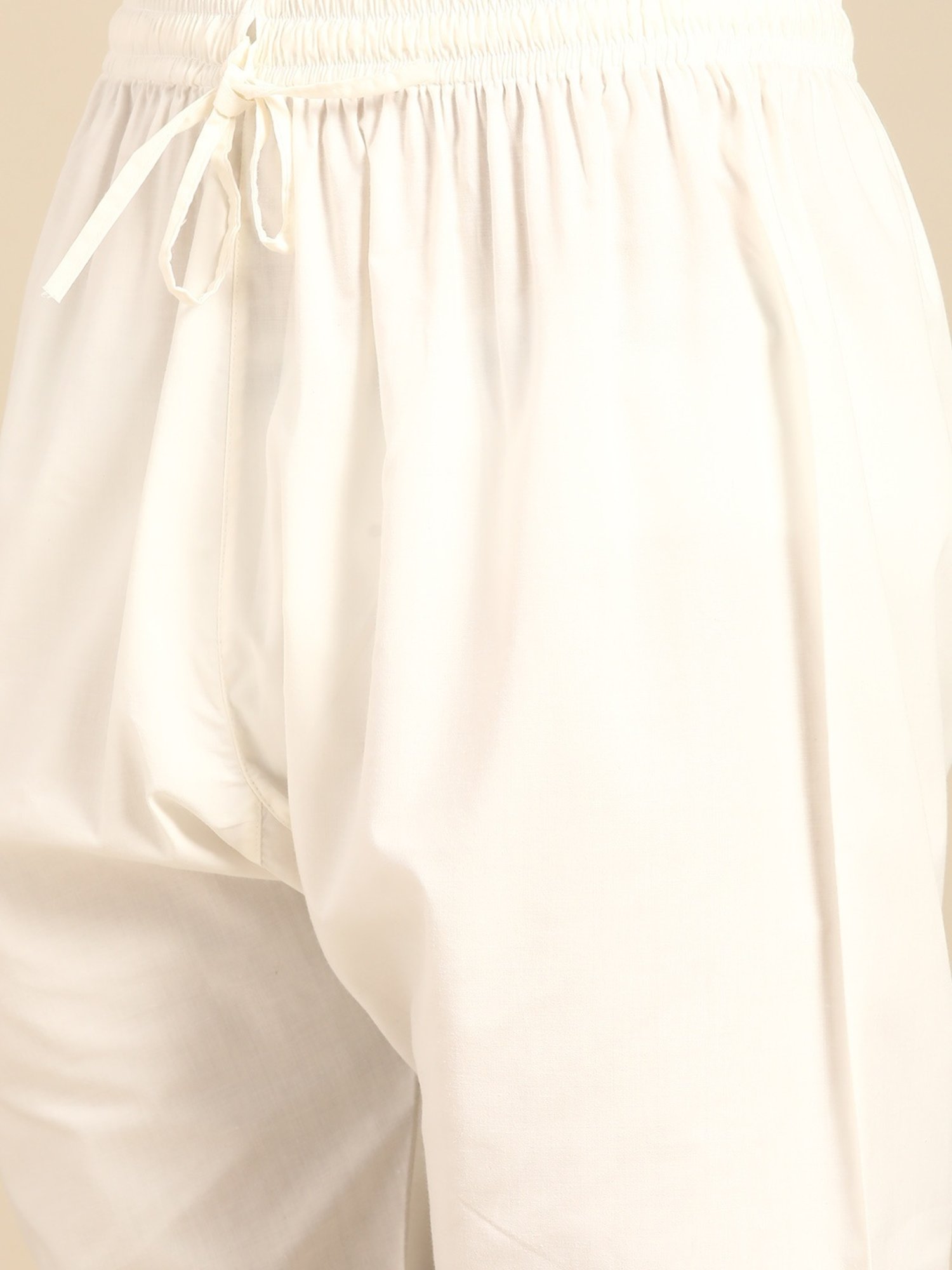 ManQ Green & White Regular Fit Printed Kurta Bottom Set