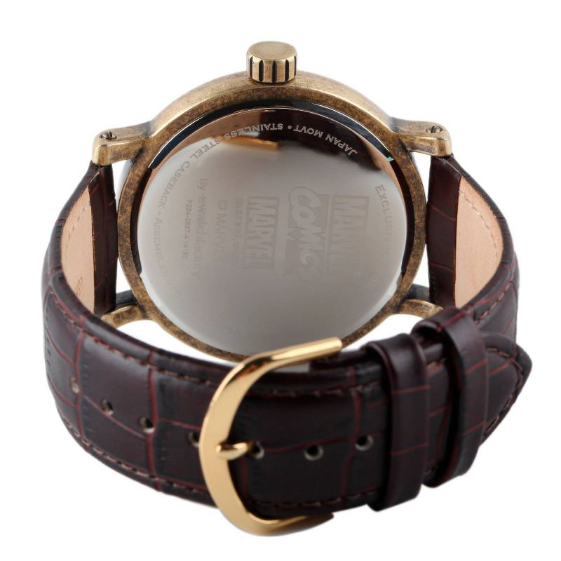 Men's Marvel Spider-Man, Iron Man, Hulk and Captain America Vintage Antique Alloy Watch - Brown