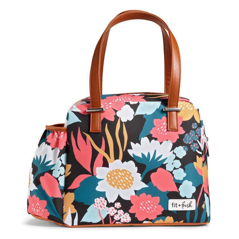 Fit & Fresh Laketown Lunch Tote - Coral Electric Azaleas