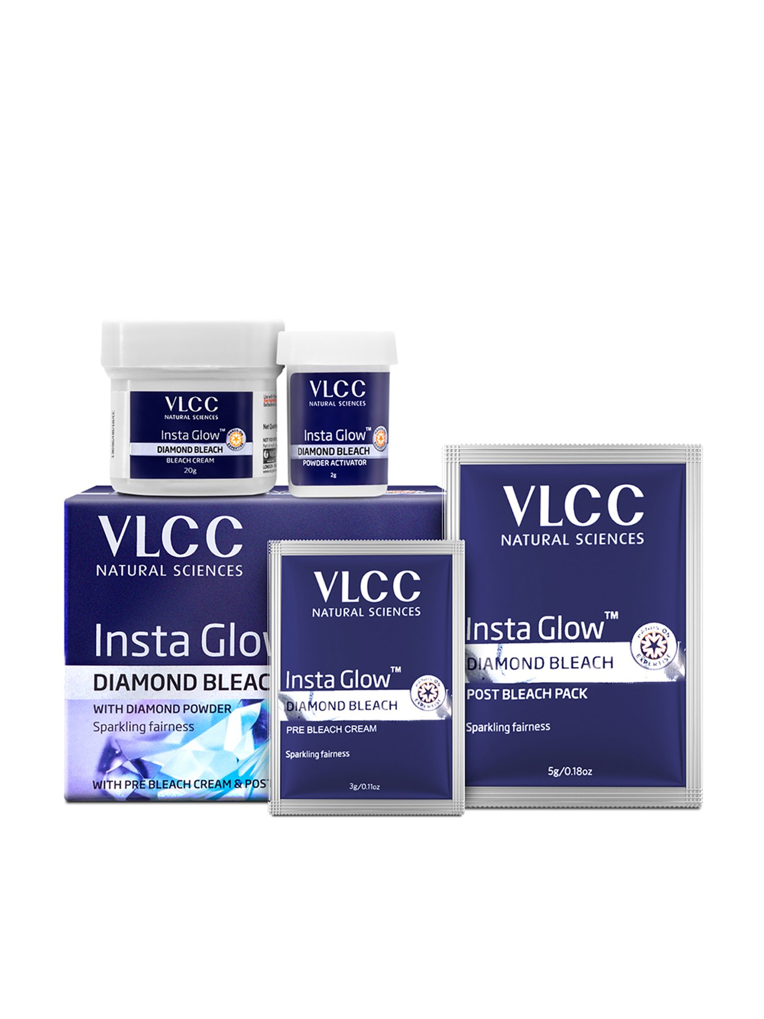 VLCC Insta Glow Diamond Bleach - Pack of 3