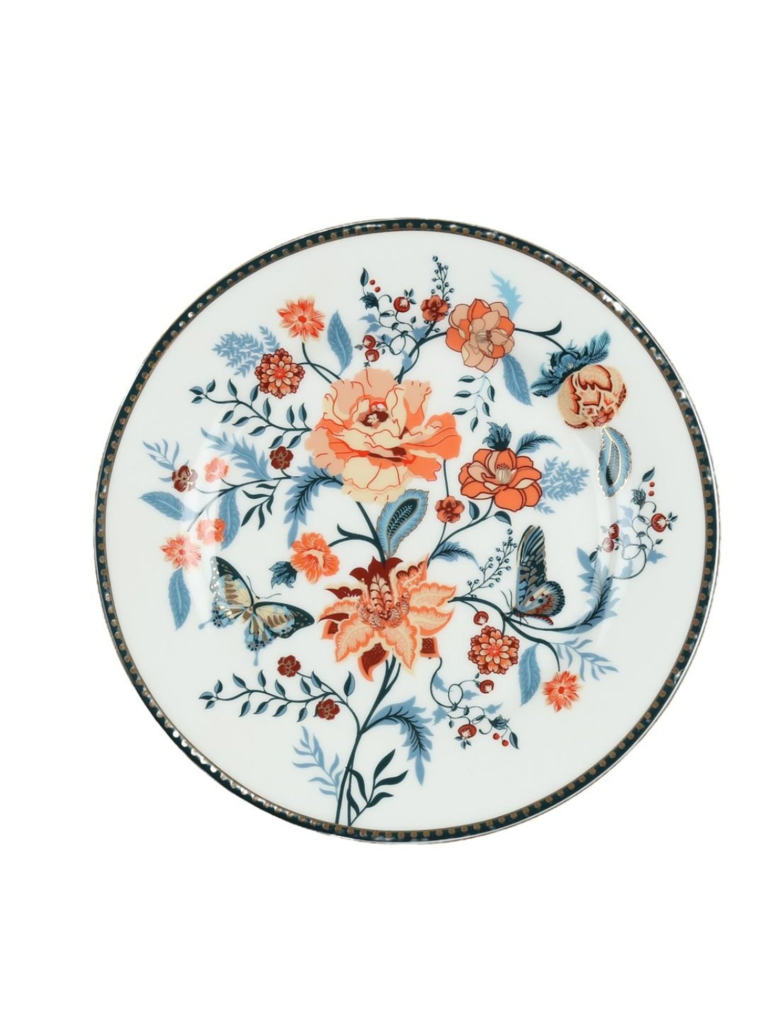 India Circus White Dinner Set 20 Pieces With Accented and 22 Carat Gold Each With Gift Premium Box