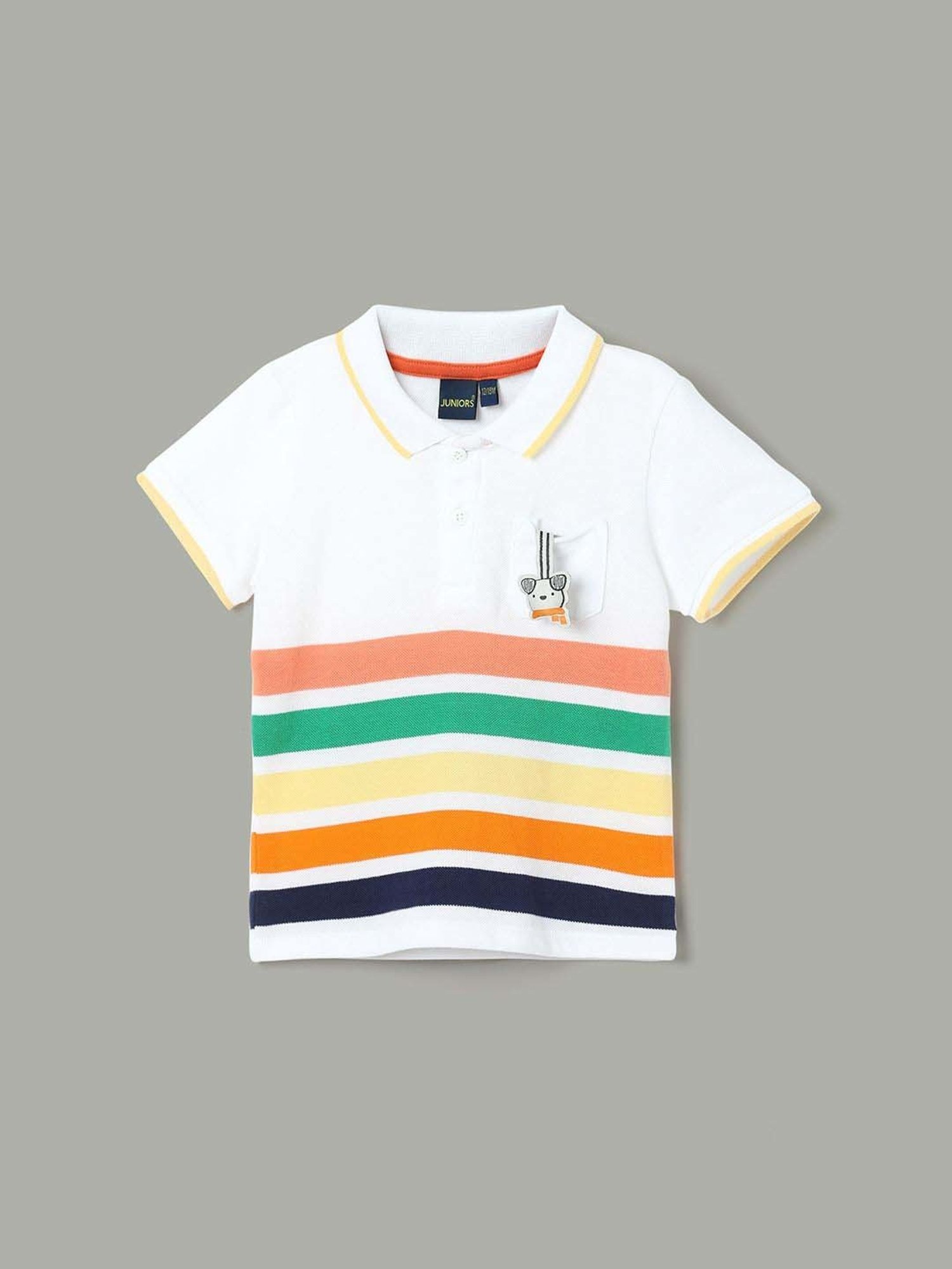 Juniors by Lifestyle Boys Multicolor Cotton Striped T Shirt