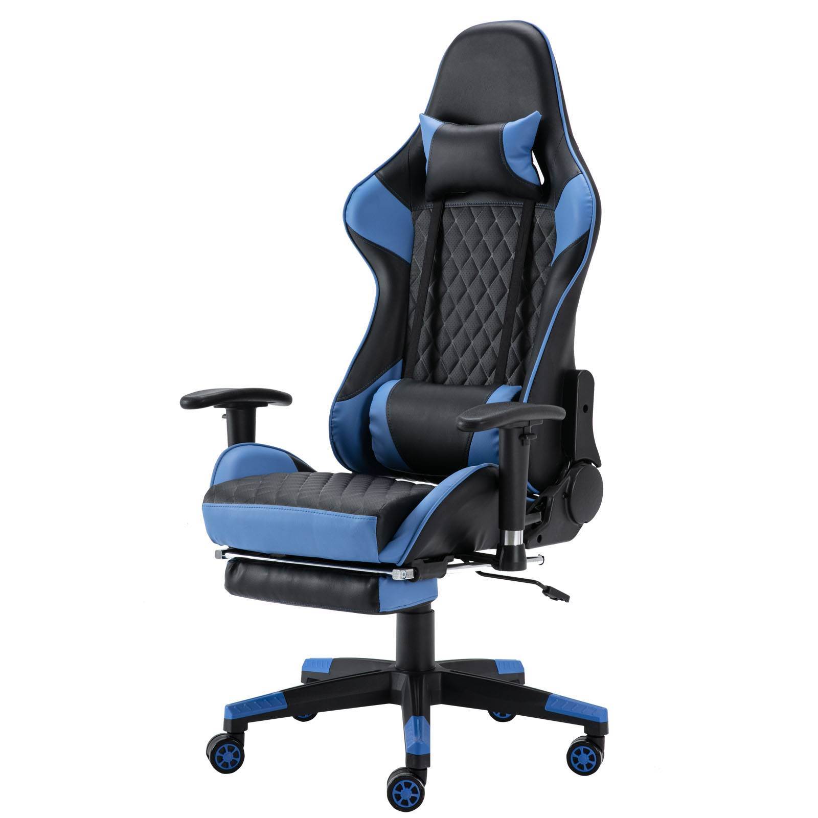 Gaming Chair with Massage Lumbar and Ergonomic Footrest Office Computer Chair