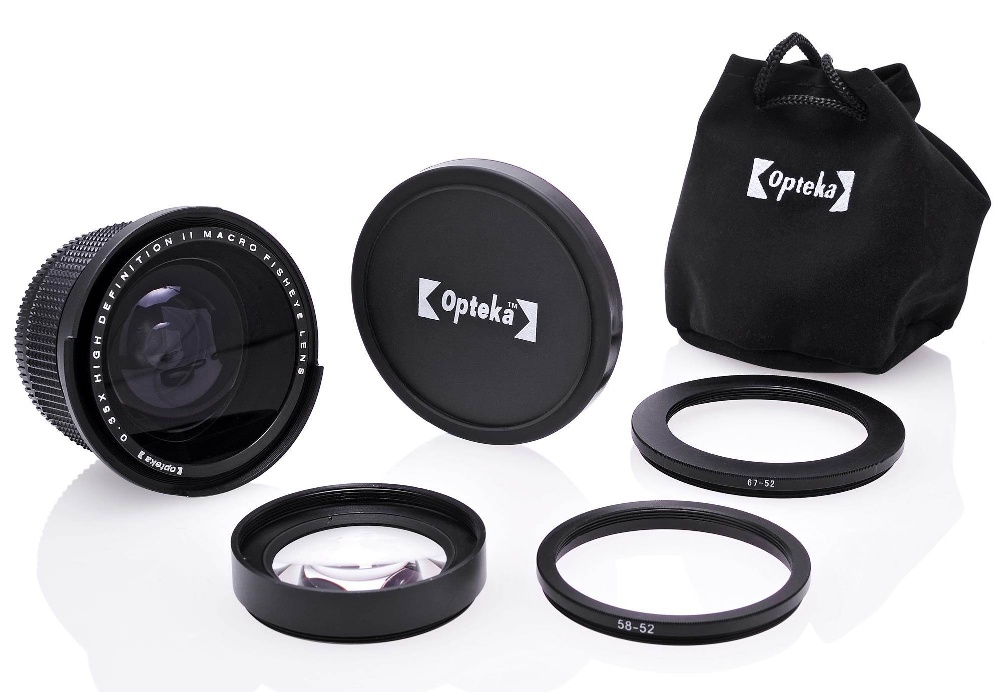 Opteka .35x HD Super Wide Angle Panoramic Macro Fisheye Lens for Nikon D5, D4, D3X, D3, D810, D800, D750, D500, D610, D600, D300, D7200, D7100, D5500, D5300, D5200,  D3300, D3200 Digital SLR Cameras