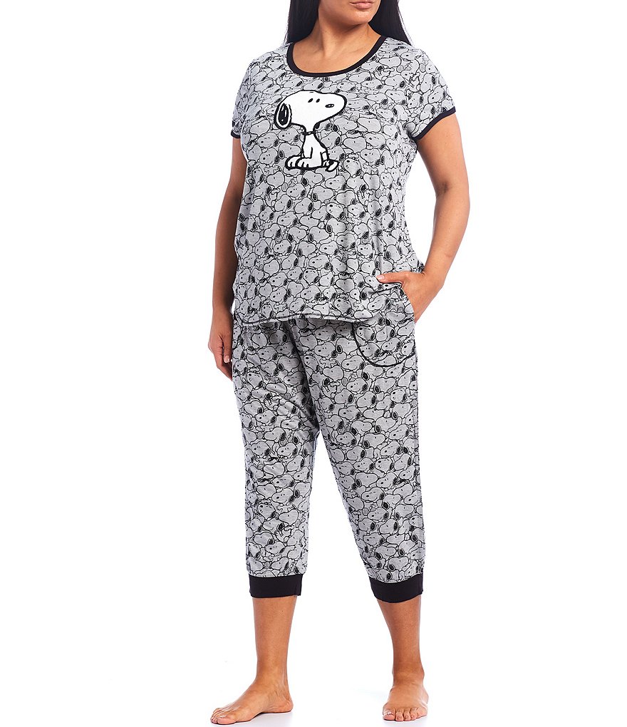 Peanuts Plus Snoopy Print Knit Coordinating Sleep Tee