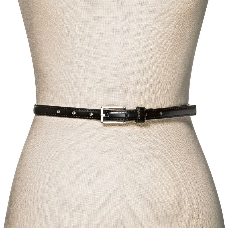 Women's Belt with Buckle Closure - A New Day™ Black M