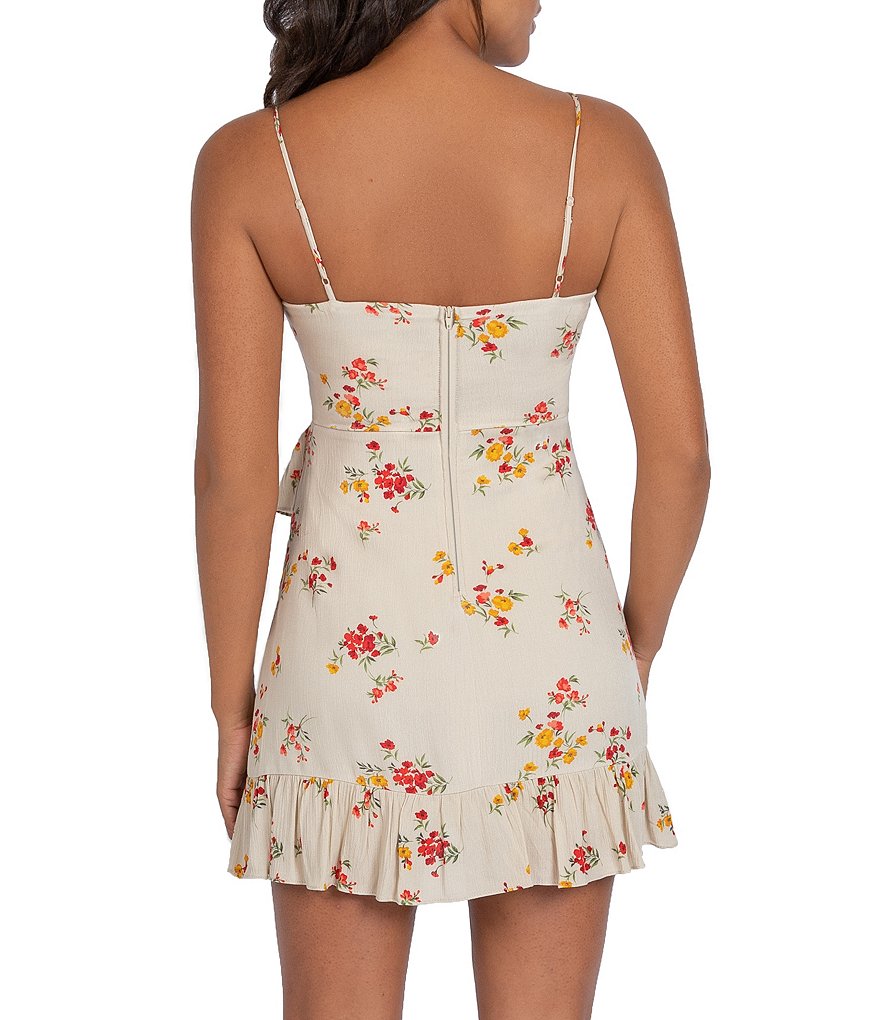 B. Darlin Spaghetti-Strap Tie-Front Floral Dress