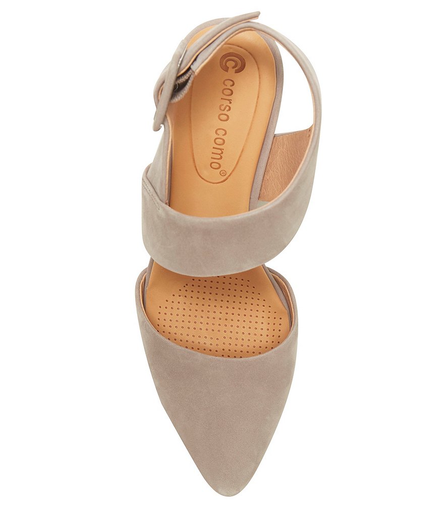 Riina Suede Asymmetrical Block Heel Pumps