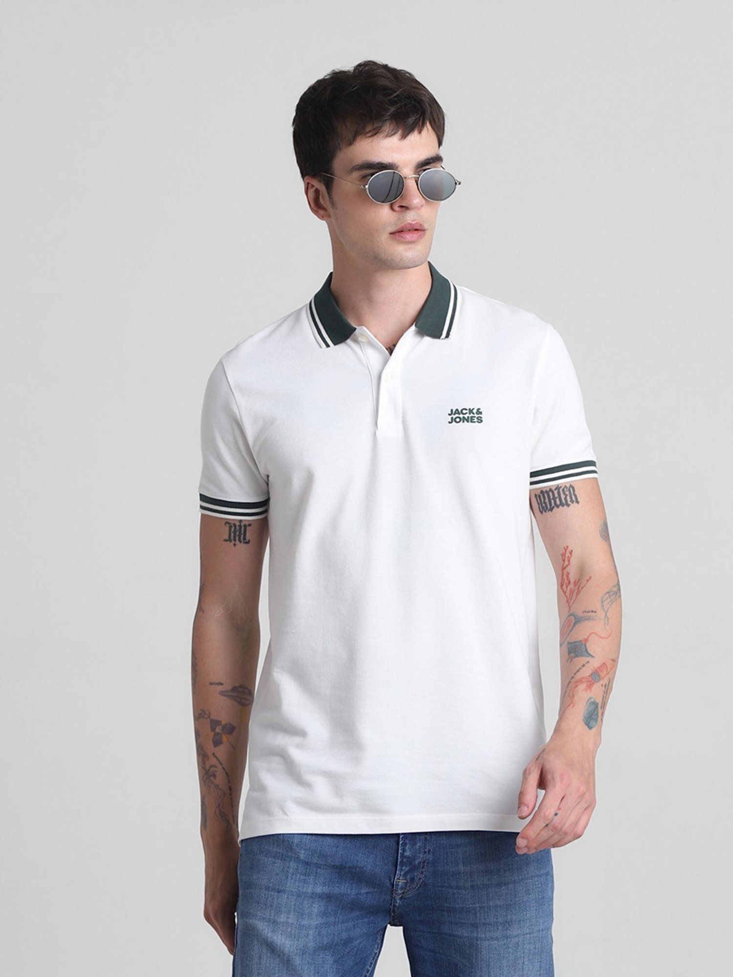 Jack & Jones Cloud Dancer Cotton Slim Fit Polo T-Shirt